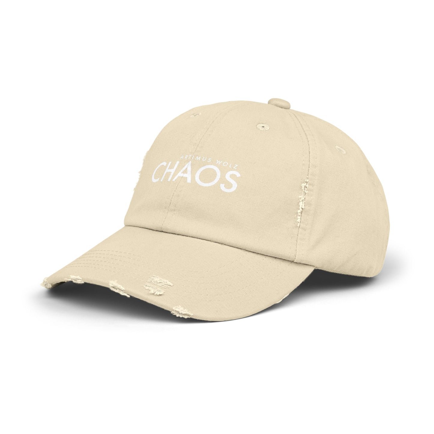 Artimus Wolz Chaos Unisex Distressed Cap (White Font)