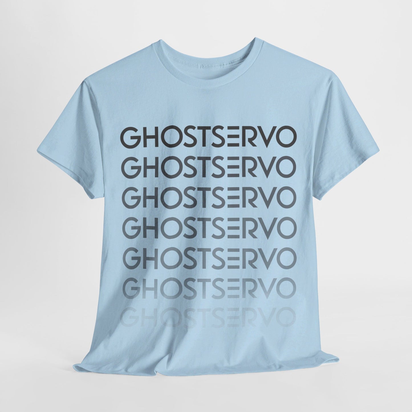 Ghost Servo Gray Ombre Fade Crew Neck Tee