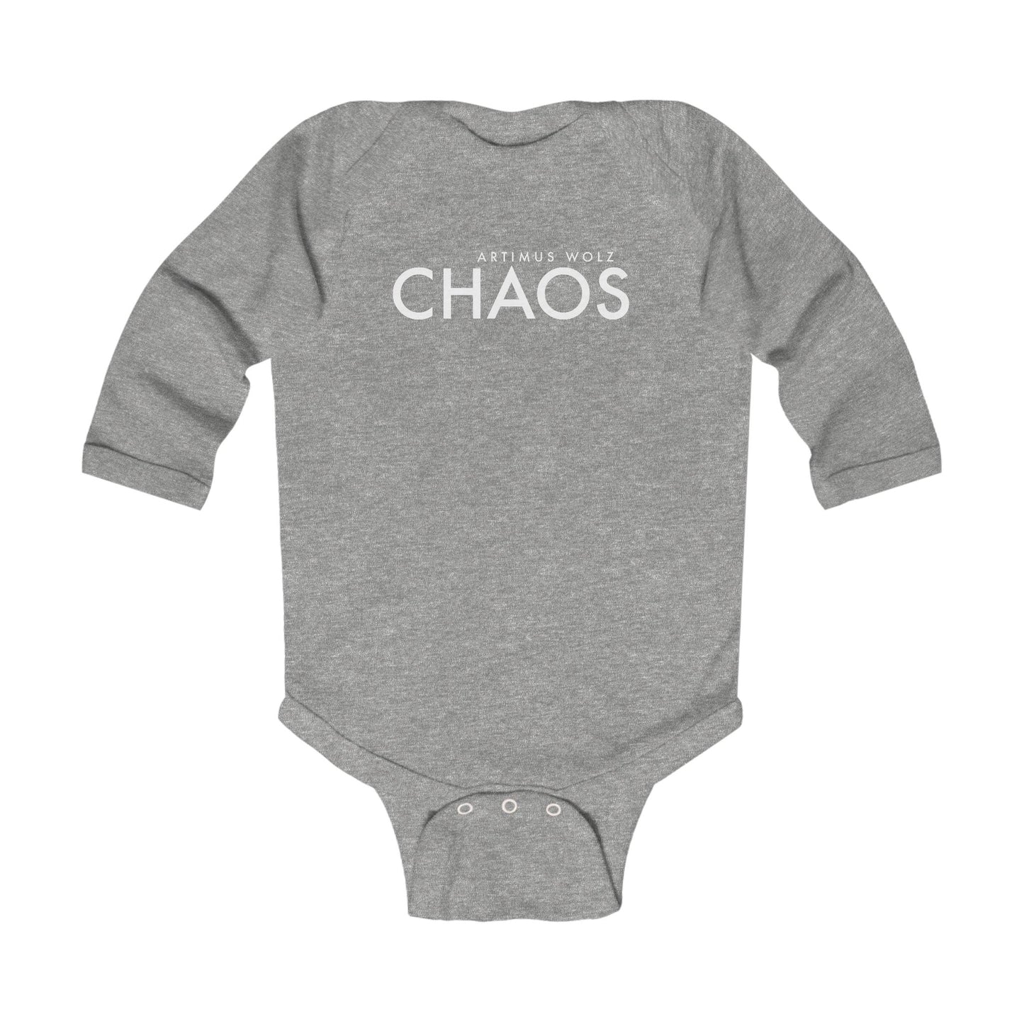 Artimus Wolz Chaos Infant Long Sleeve Bodysuit (White logo)