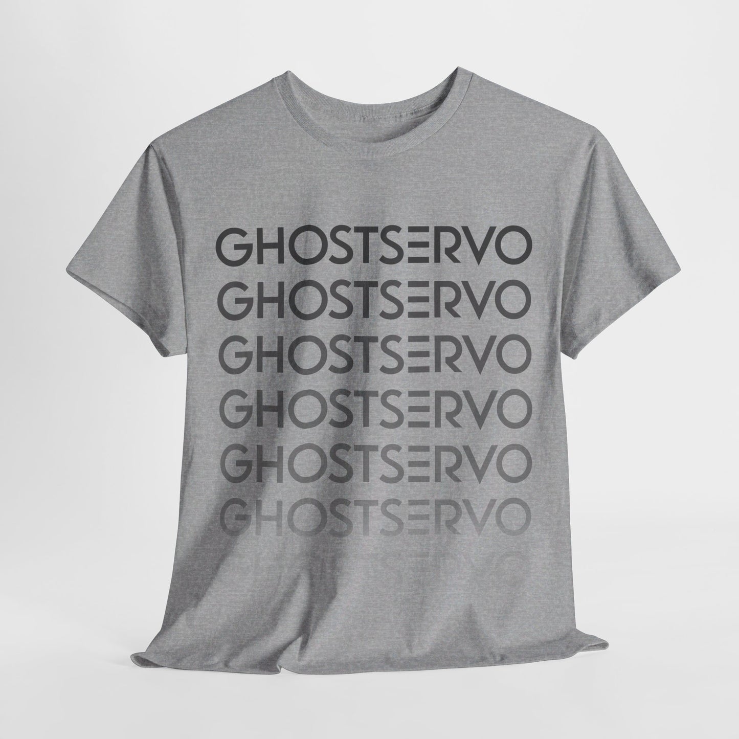 Ghost Servo Gray Ombre Fade Crew Neck Tee