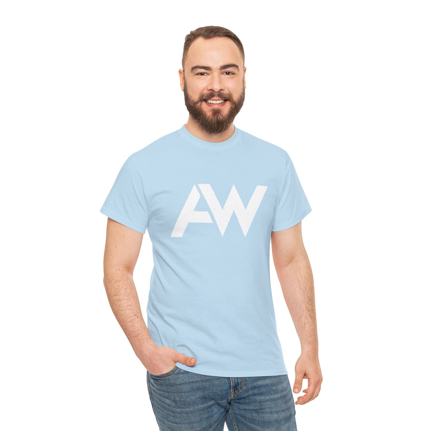 AW White Logo Crew Neck Tee