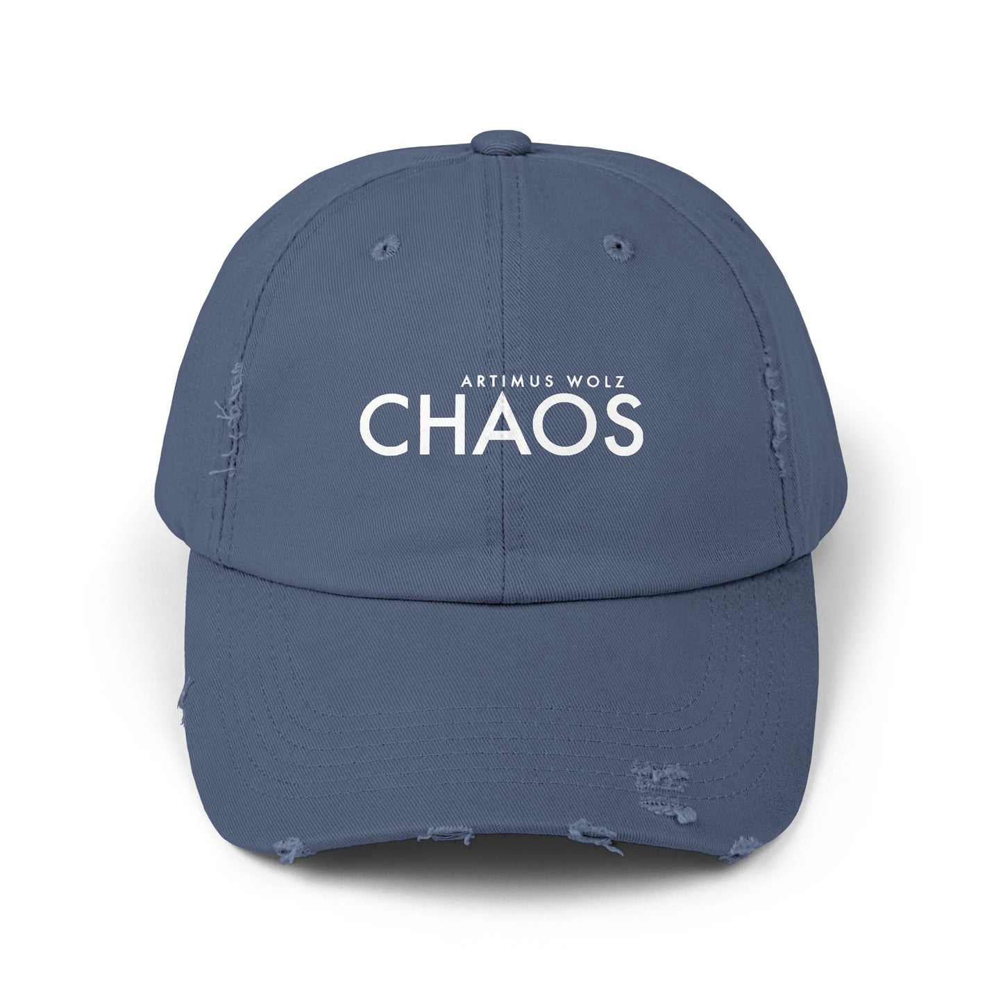 Artimus Wolz Chaos Unisex Distressed Cap (White Font)