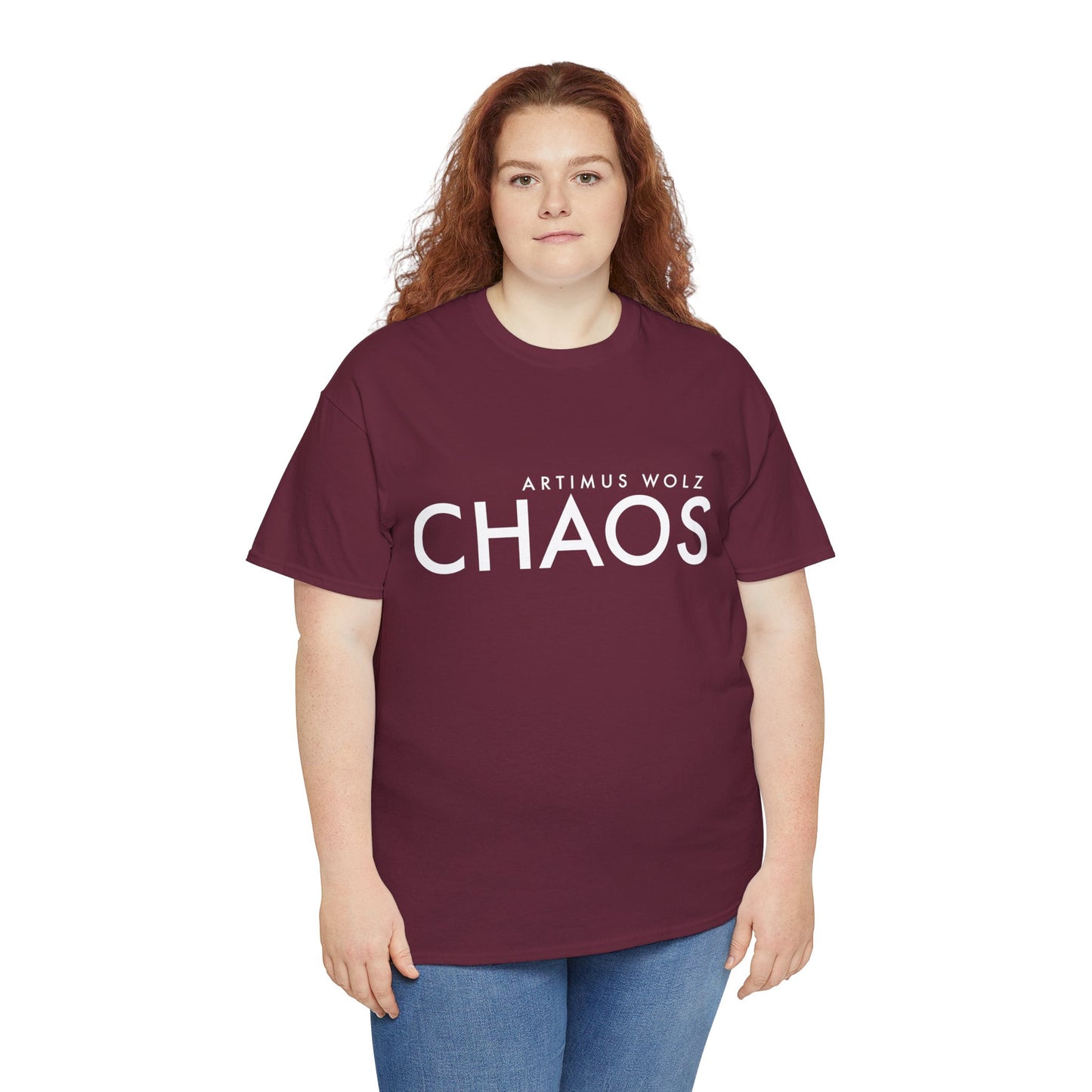 Chaos White Logo Crew Neck Tee