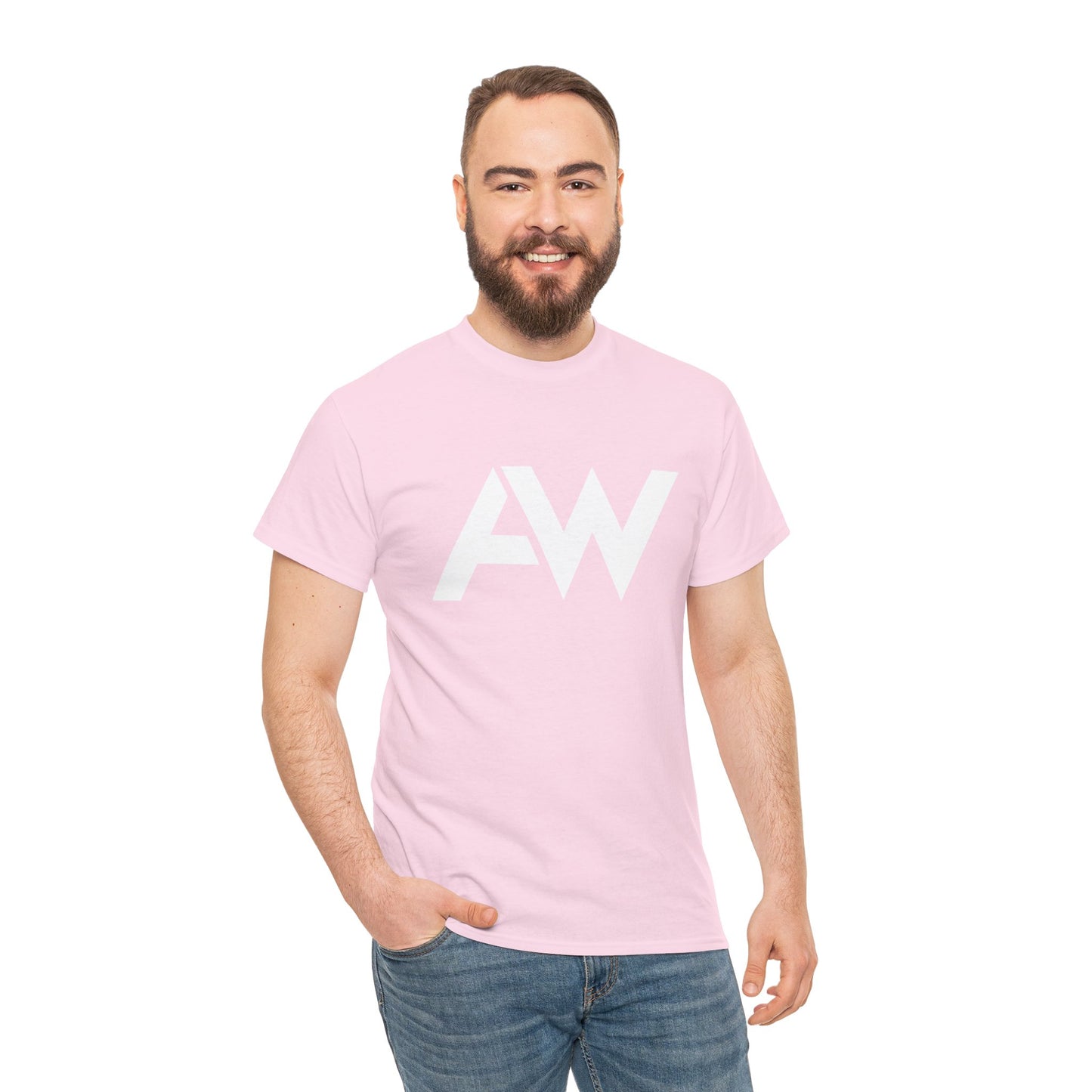 AW White Logo Crew Neck Tee