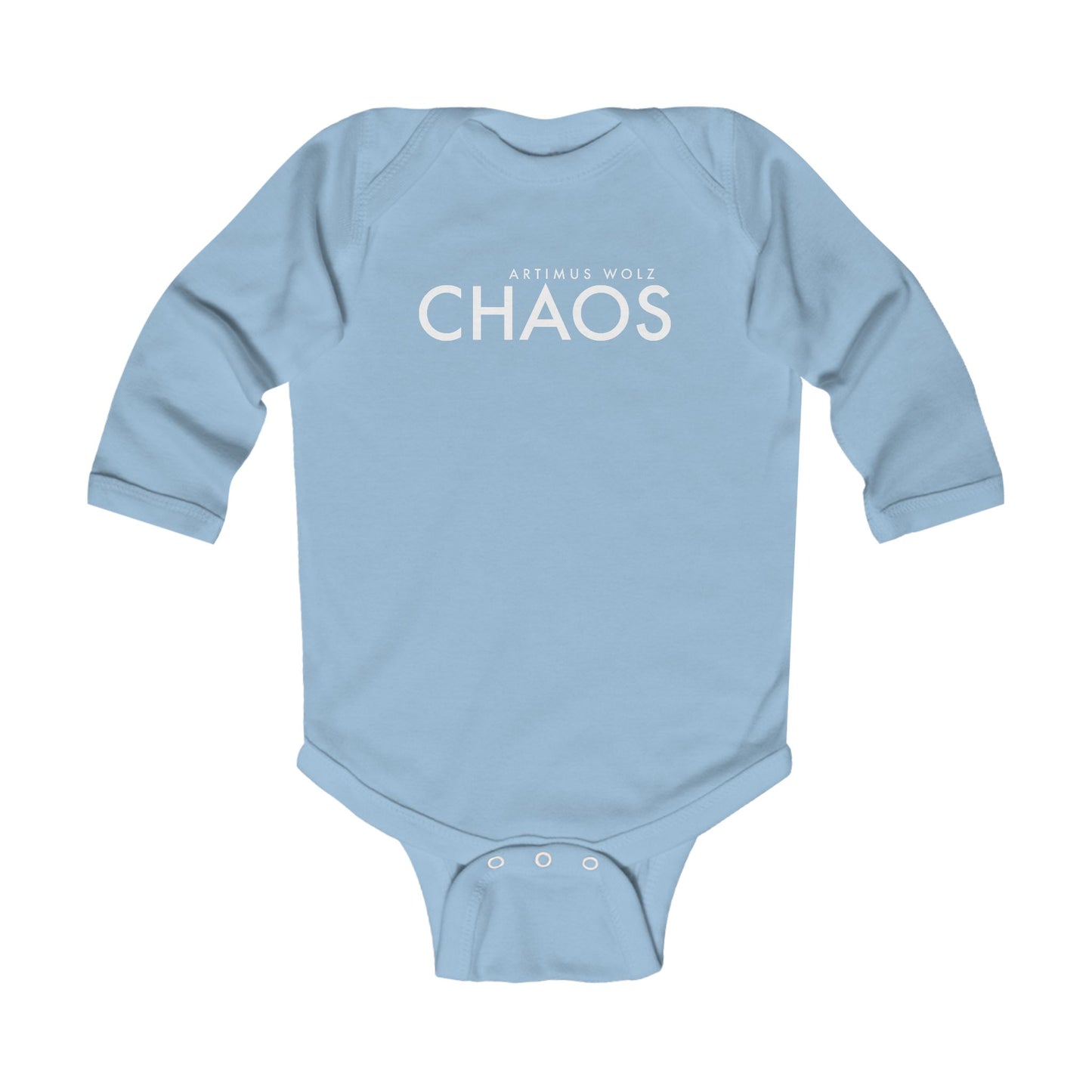 Artimus Wolz Chaos Infant Long Sleeve Bodysuit (White logo)