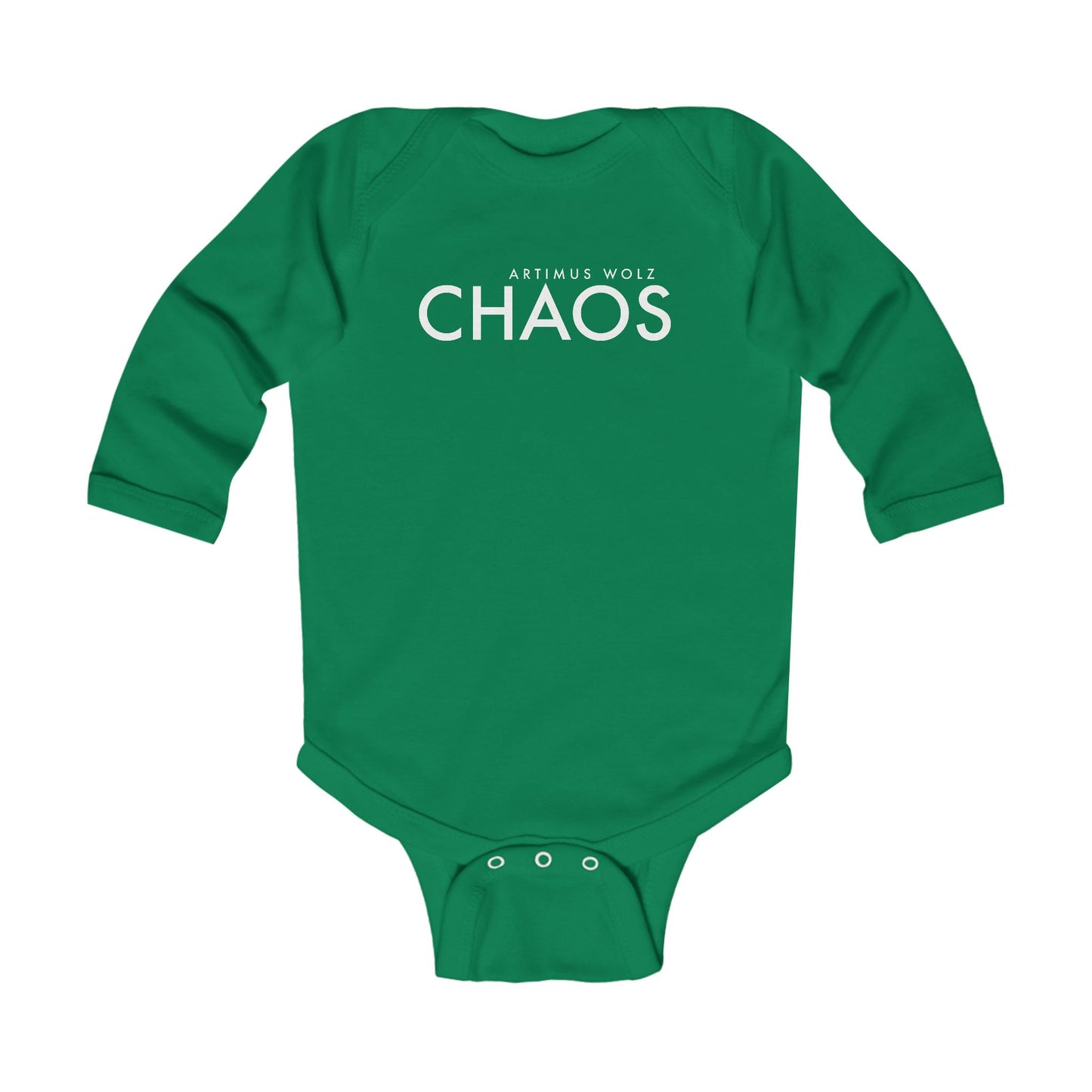 Artimus Wolz Chaos Infant Long Sleeve Bodysuit (White logo)