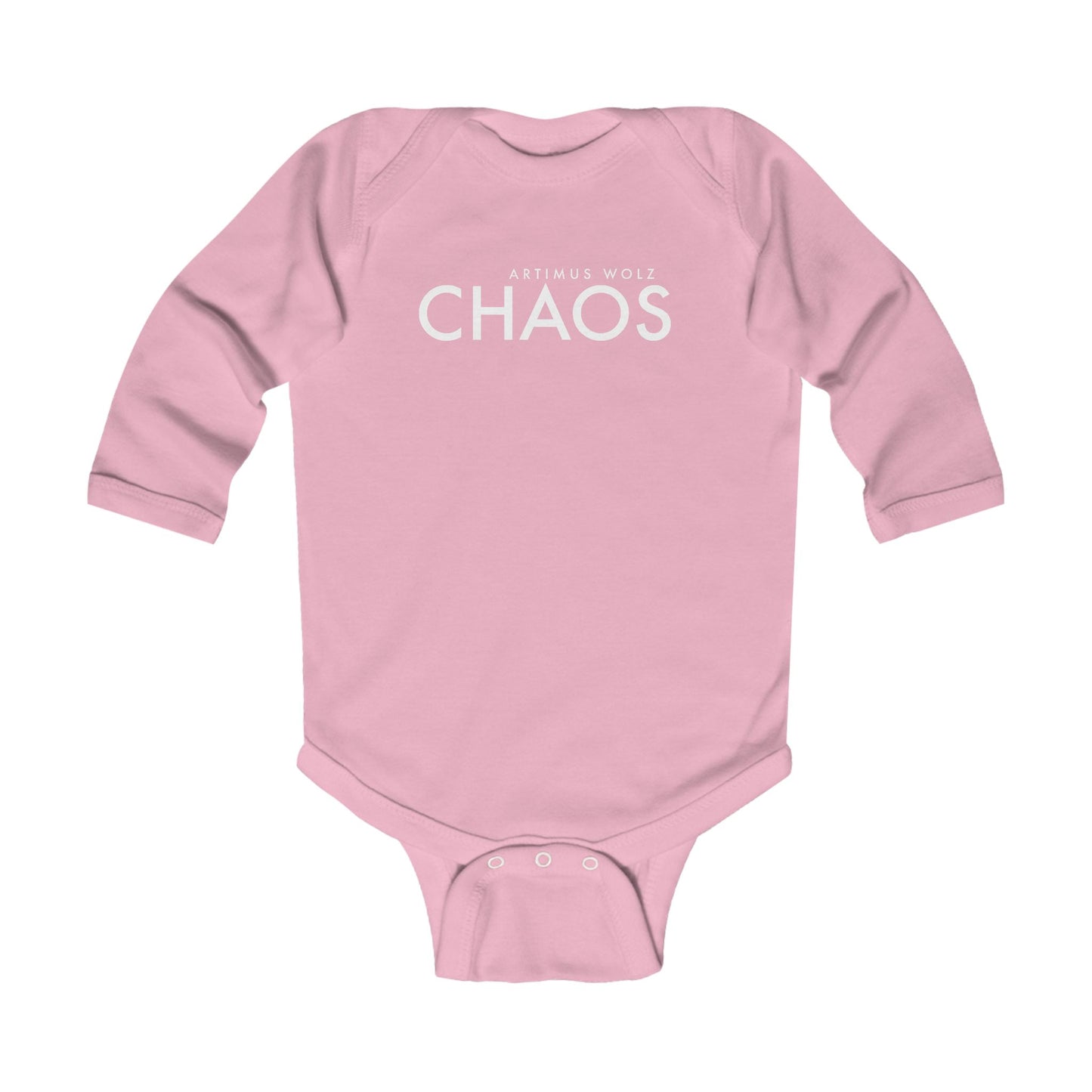 Artimus Wolz Chaos Infant Long Sleeve Bodysuit (White logo)