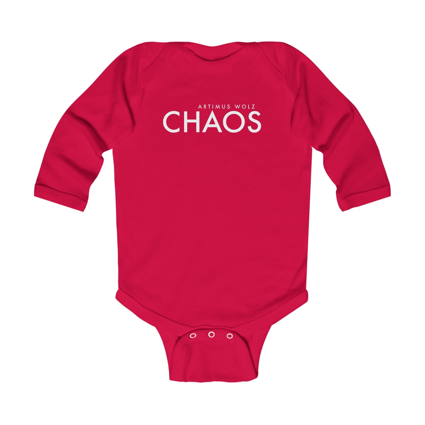 Artimus Wolz Chaos Infant Long Sleeve Bodysuit (White logo)