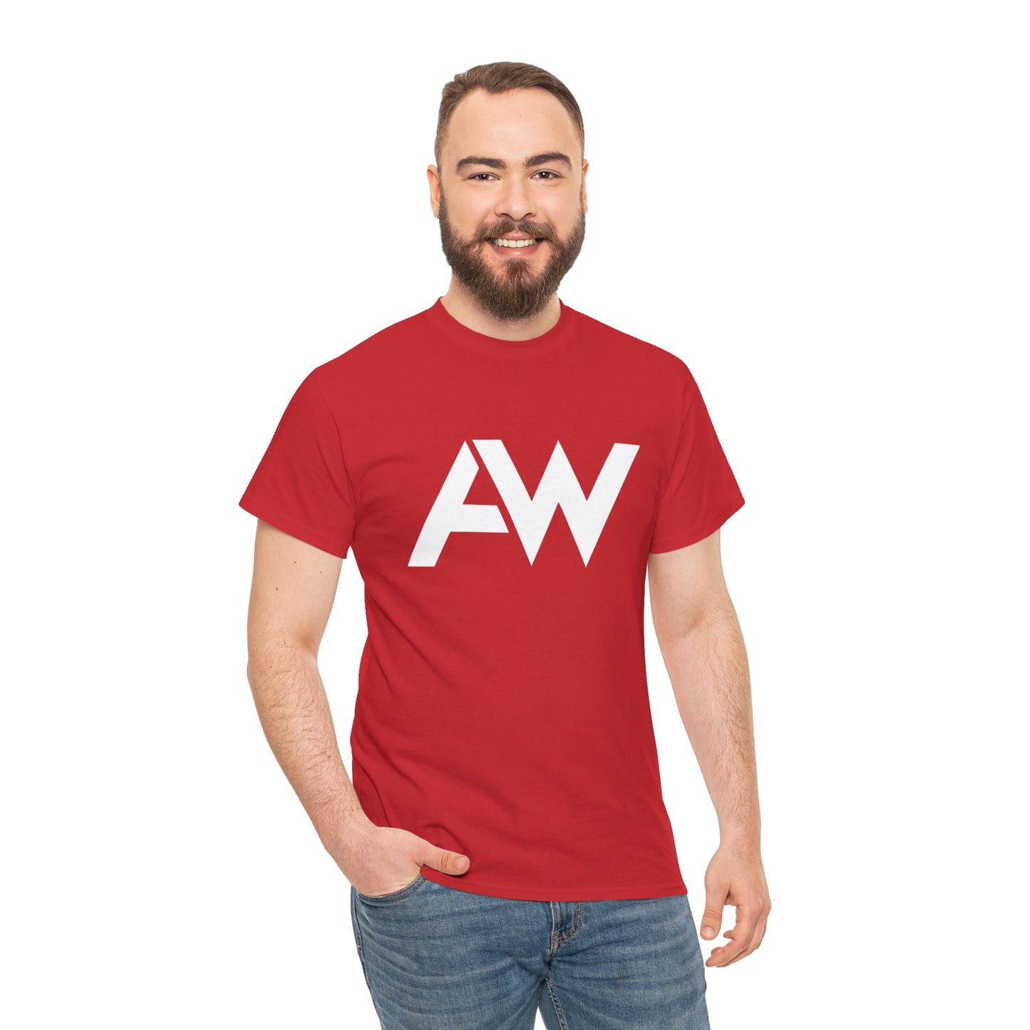 AW White Logo Crew Neck Tee