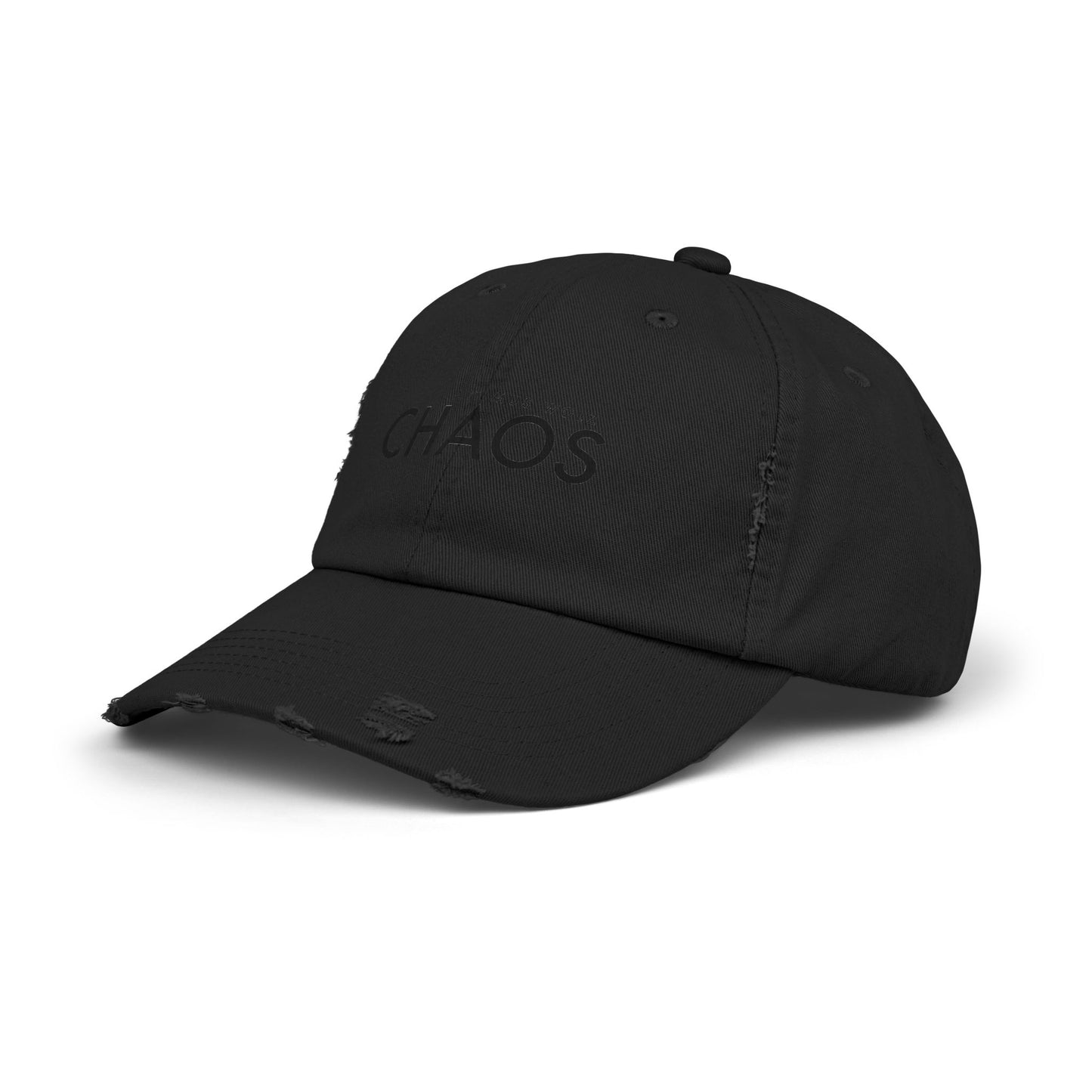 Artimus Wolz Chaos Unisex Distressed Cap (Black Font)