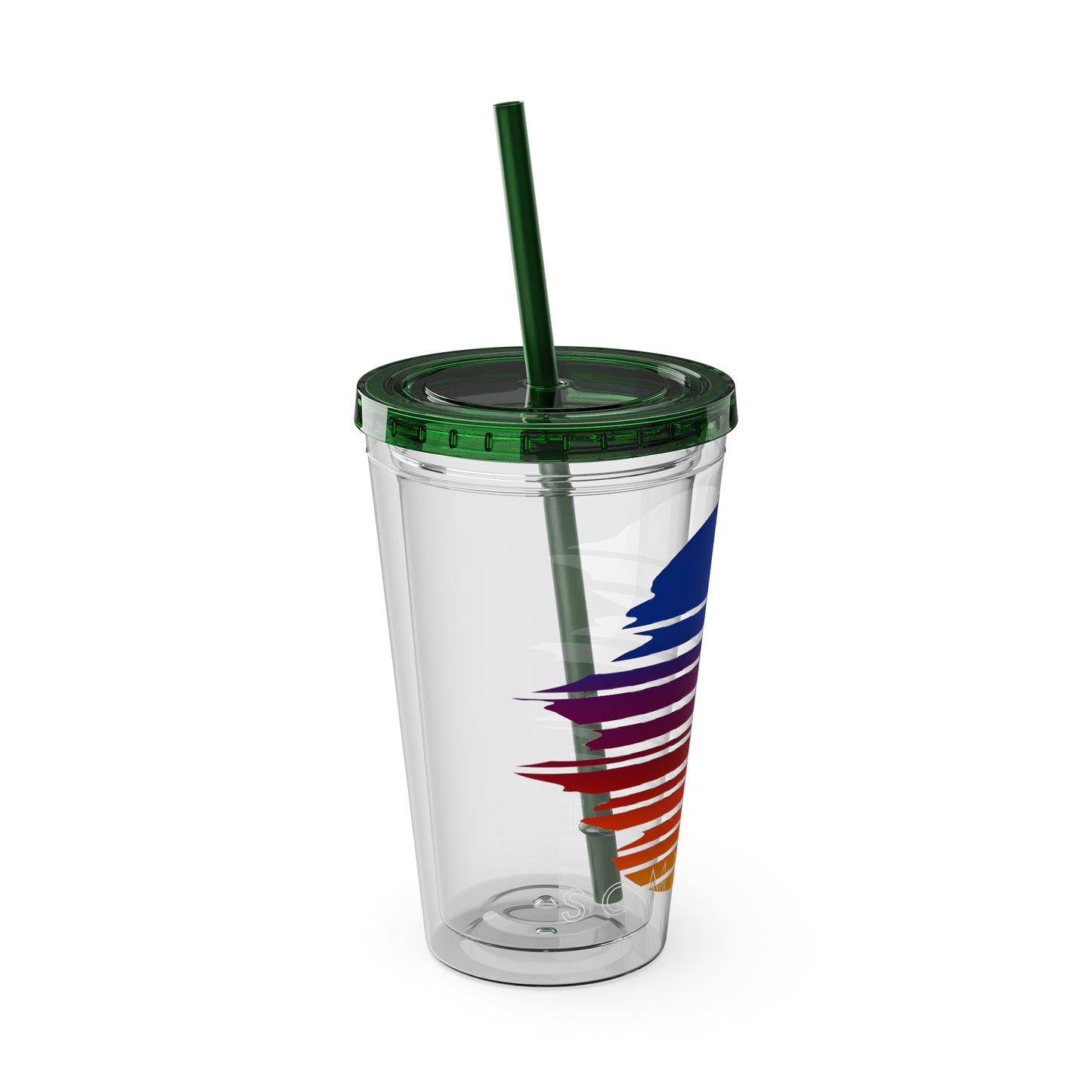 SOMNITECT Vaporwave Sunsplash Tumbler with Straw, 16oz