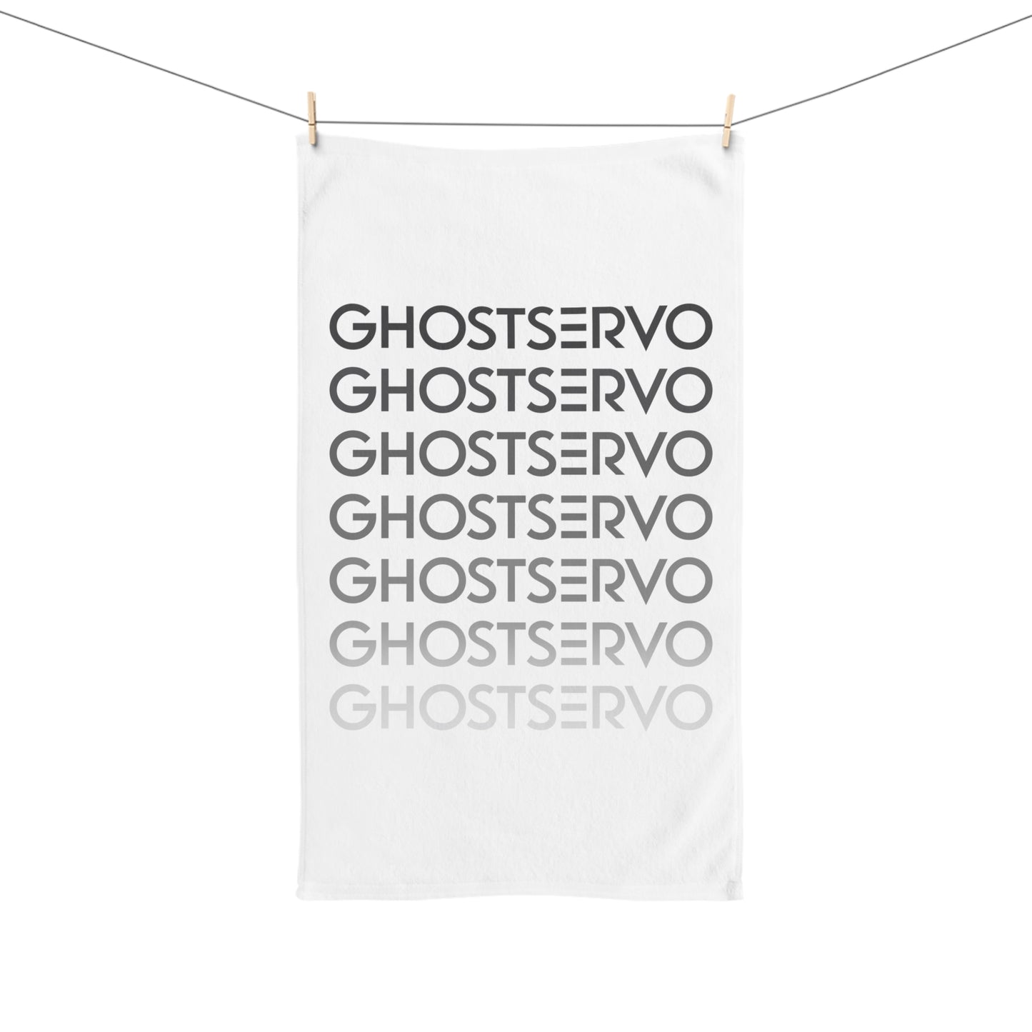 Ghost Servo Gray Ombre Fade Hand Towel