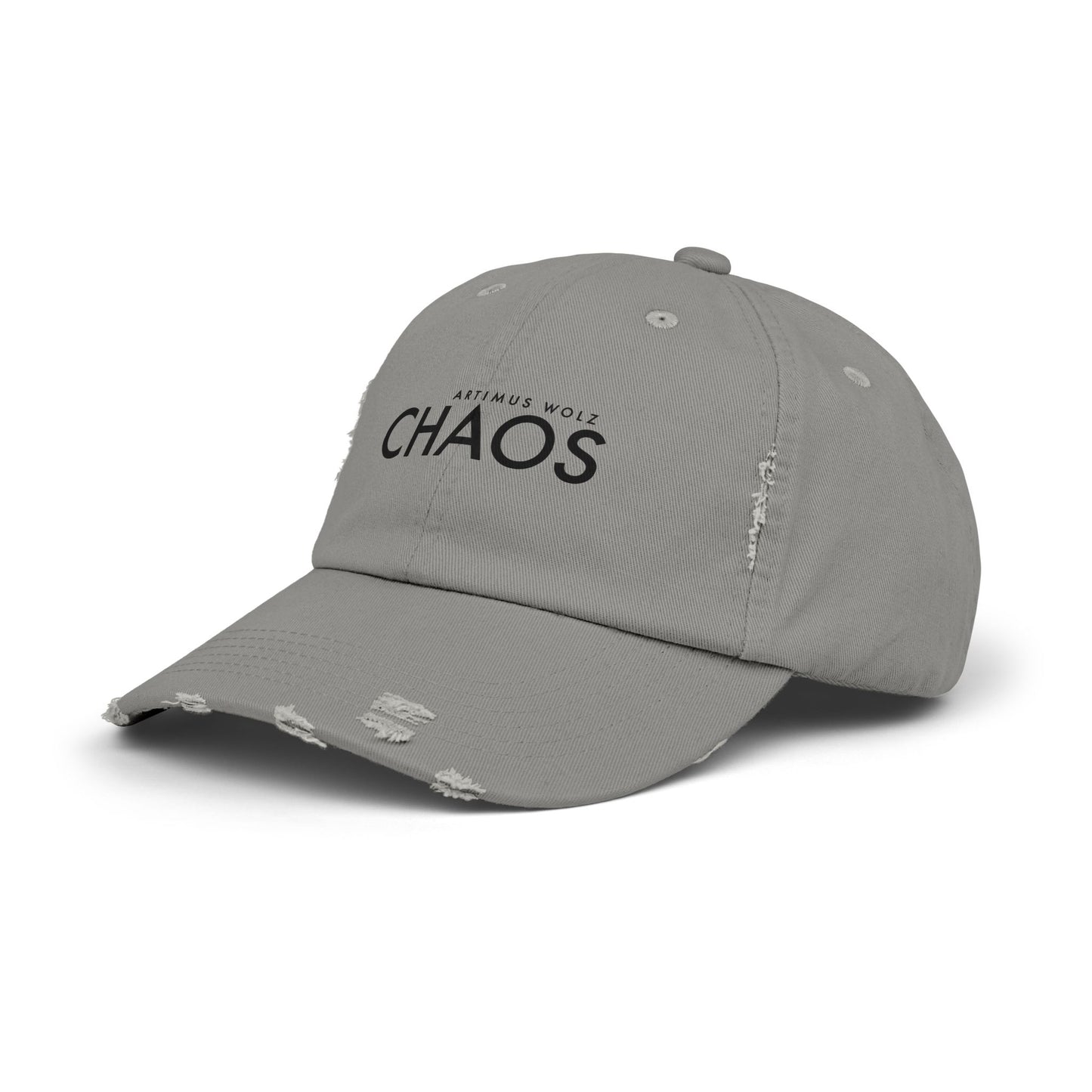 Artimus Wolz Chaos Unisex Distressed Cap (Black Font)