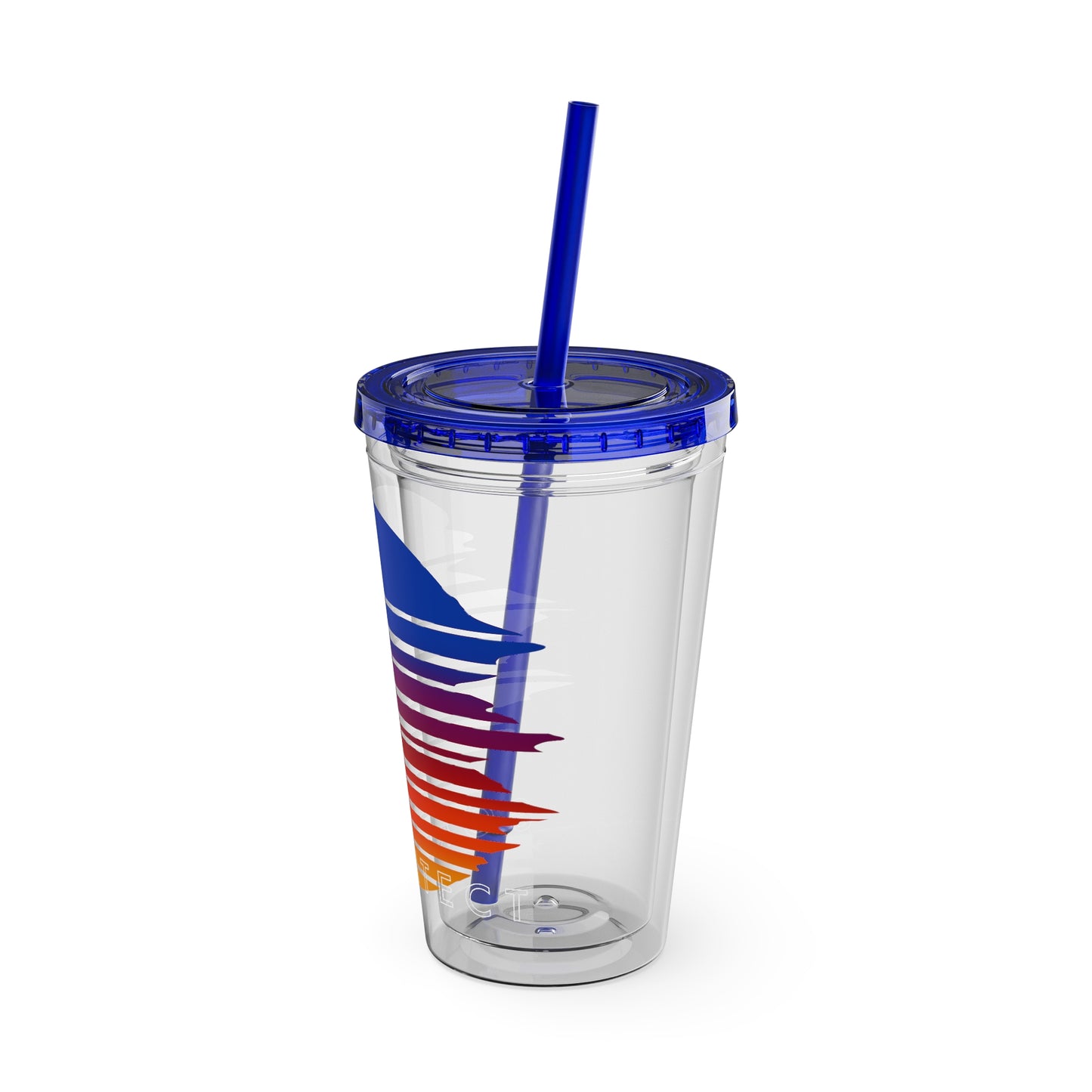 SOMNITECT Vaporwave Sunsplash Tumbler with Straw, 16oz