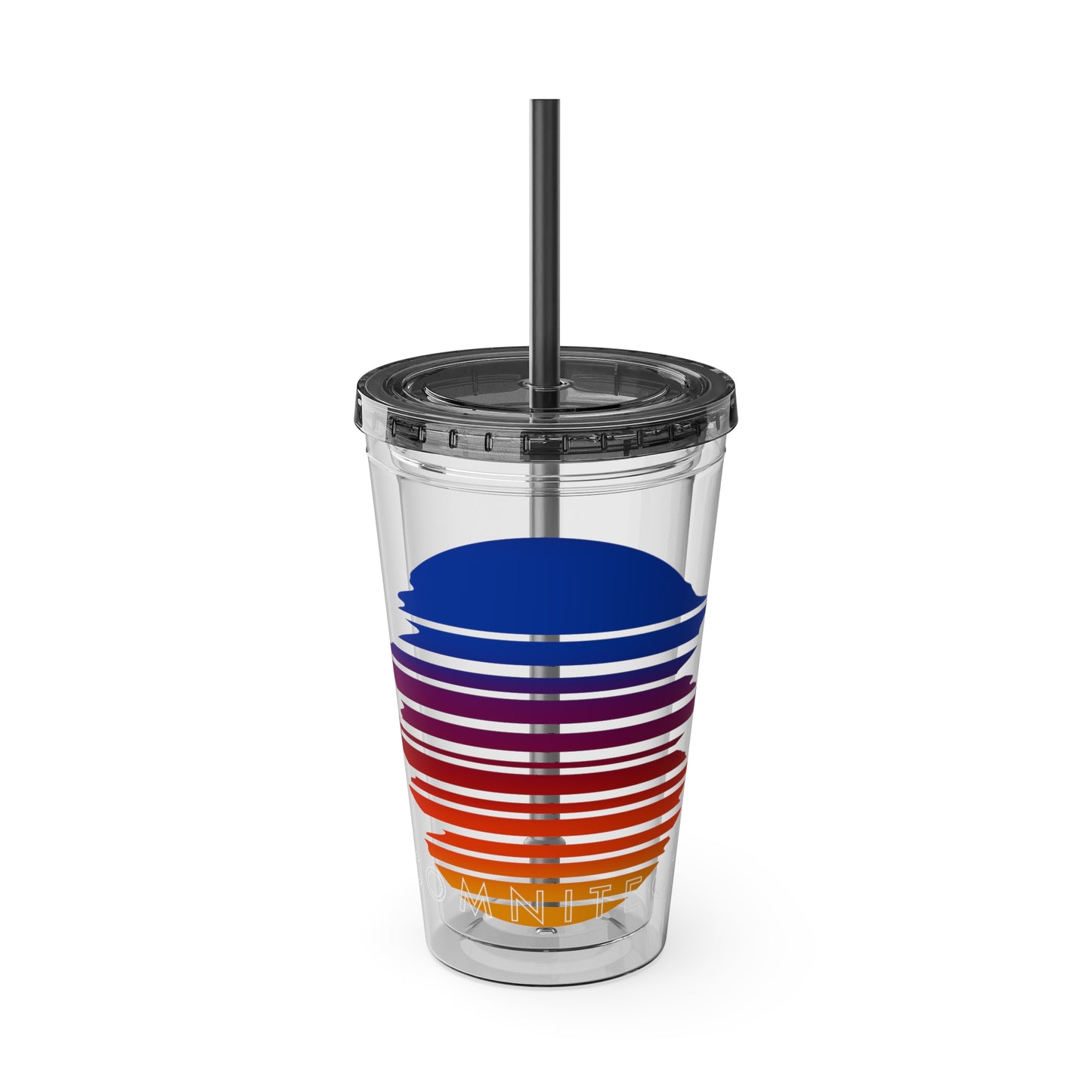 SOMNITECT Vaporwave Sunsplash Tumbler with Straw, 16oz