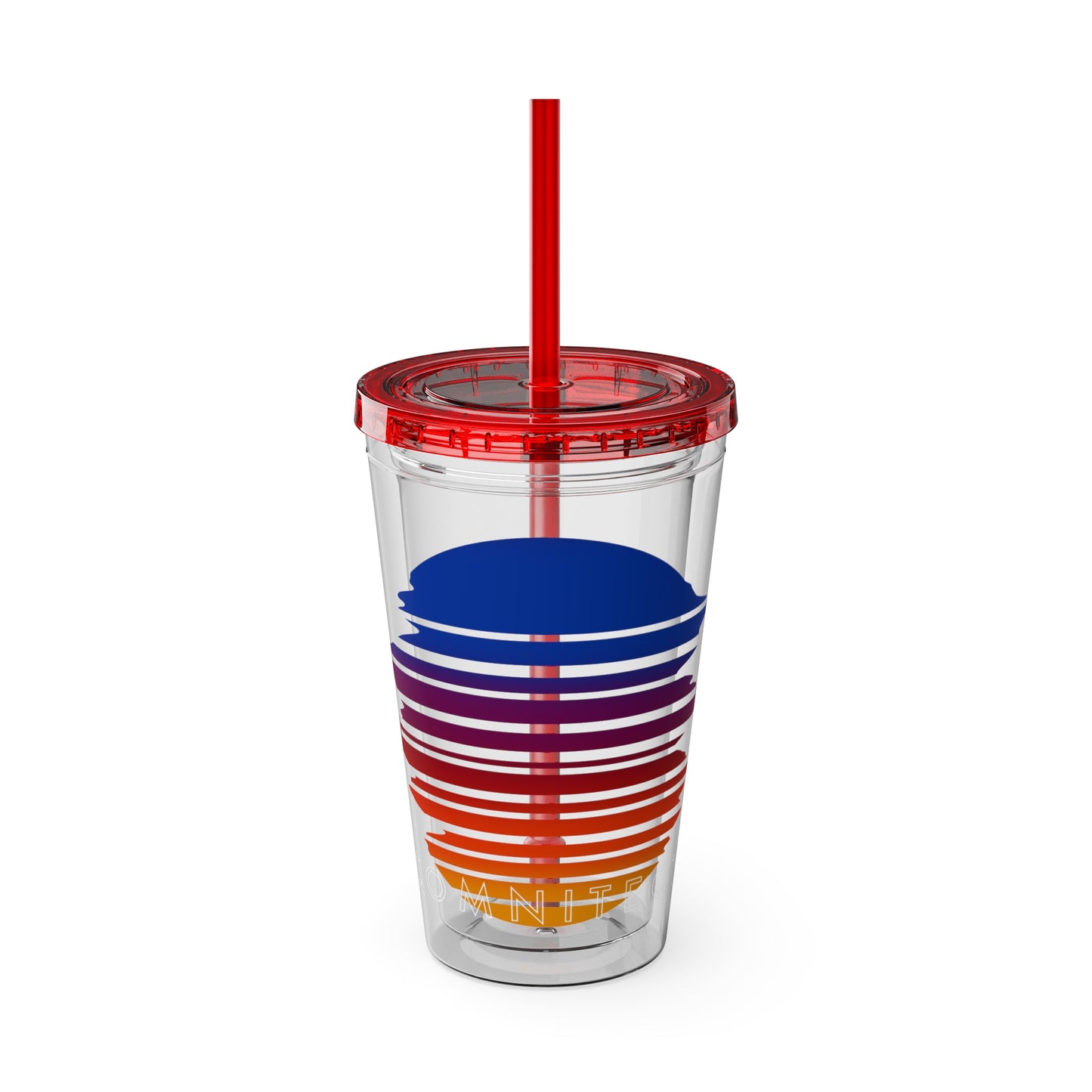 SOMNITECT Vaporwave Sunsplash Tumbler with Straw, 16oz