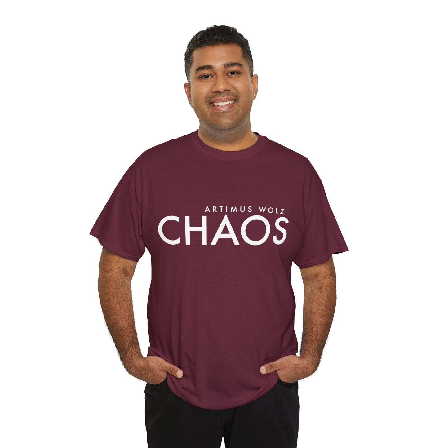 Chaos White Logo Crew Neck Tee