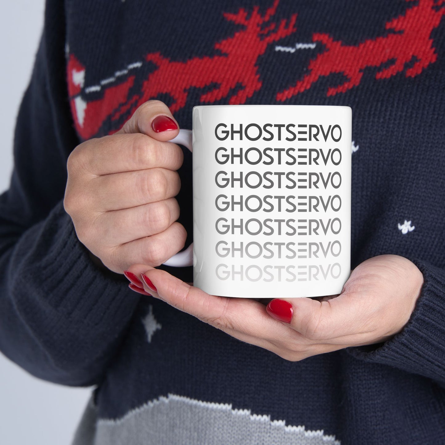 Ghost Servo Gray Ombre Fade Mug