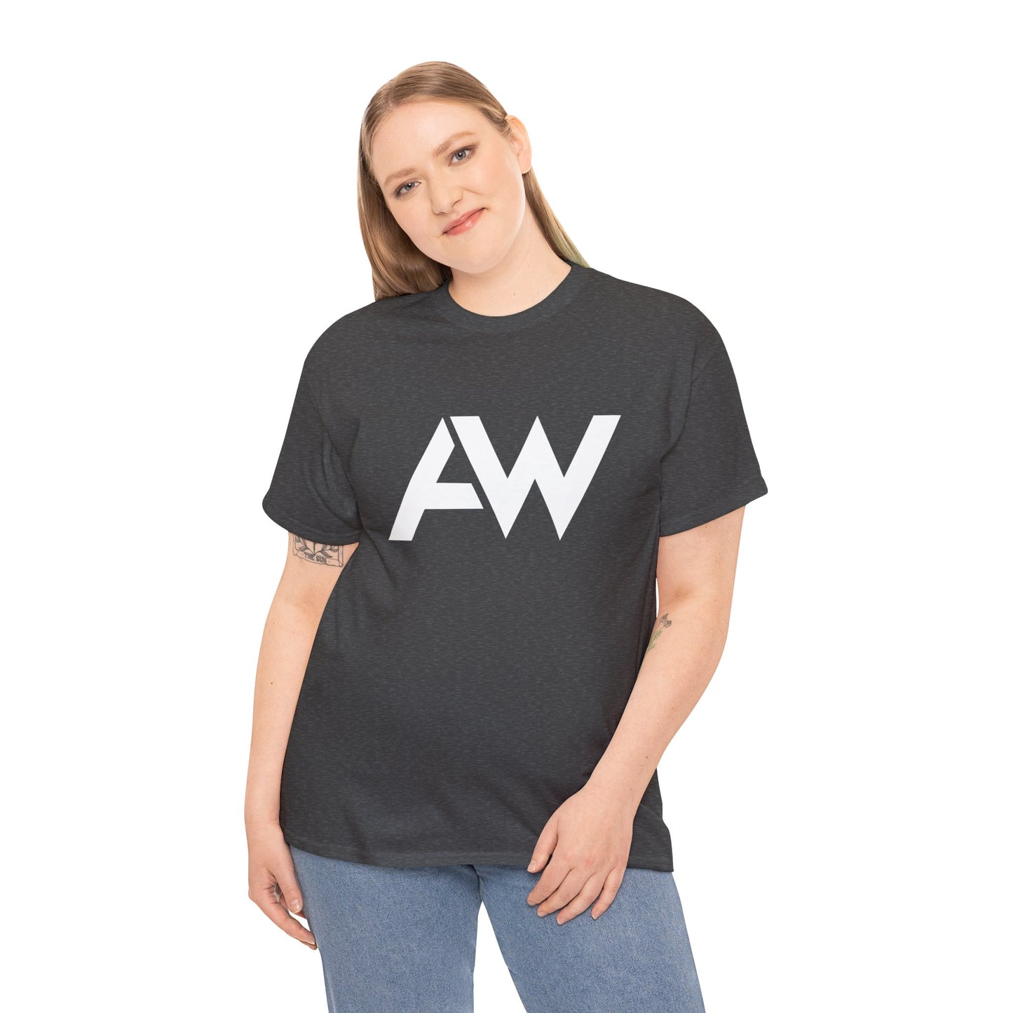 AW White Logo Crew Neck Tee