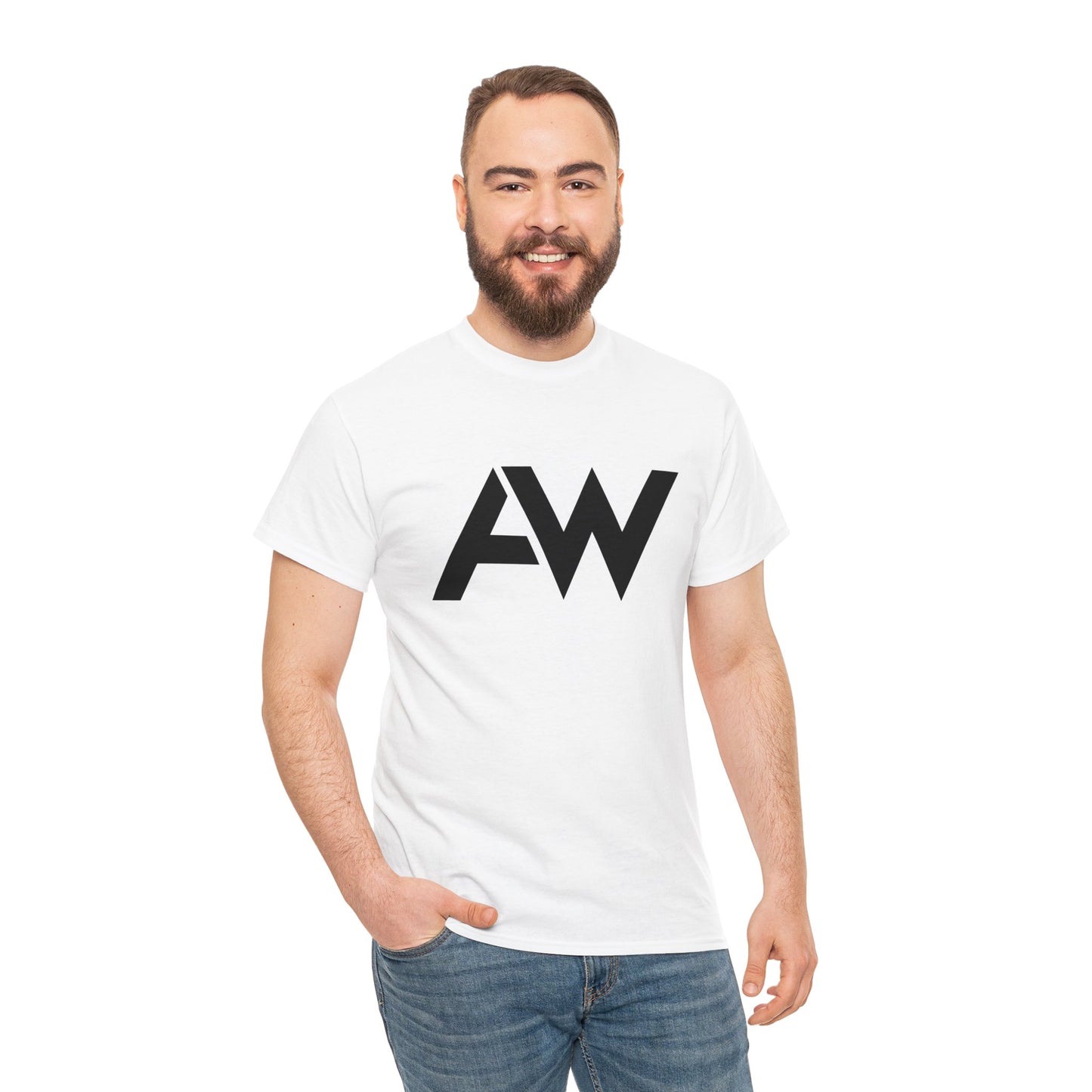 AW Black Logo Crew Neck Tee