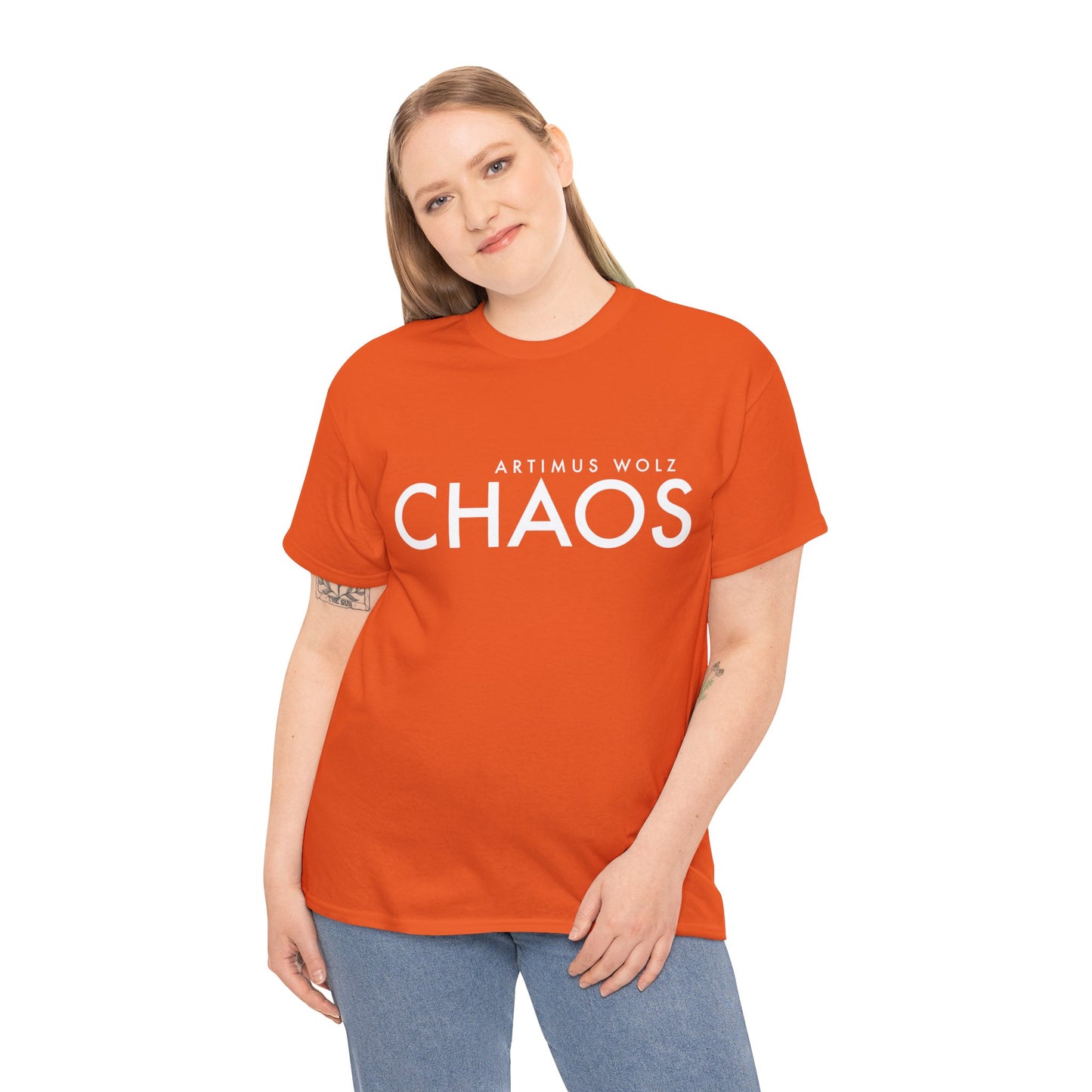 Chaos White Logo Crew Neck Tee