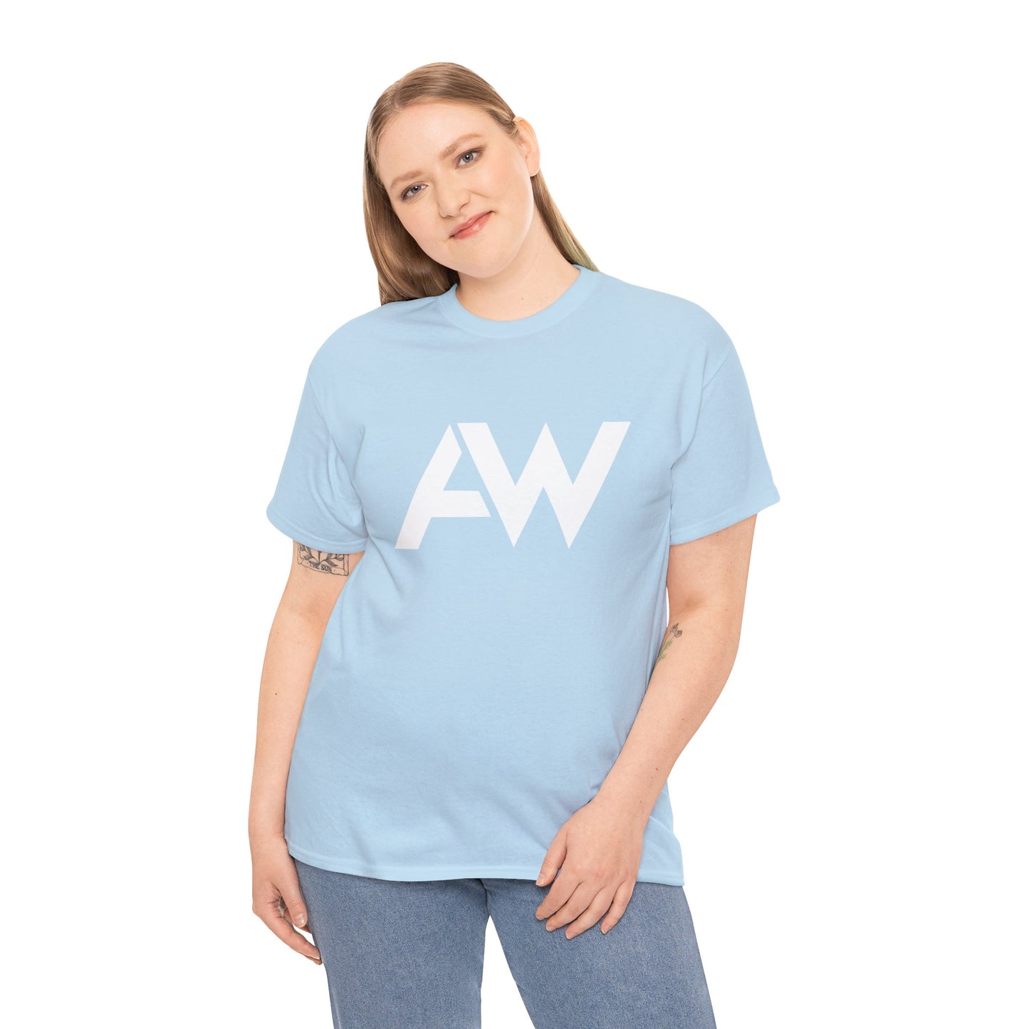 AW White Logo Crew Neck Tee