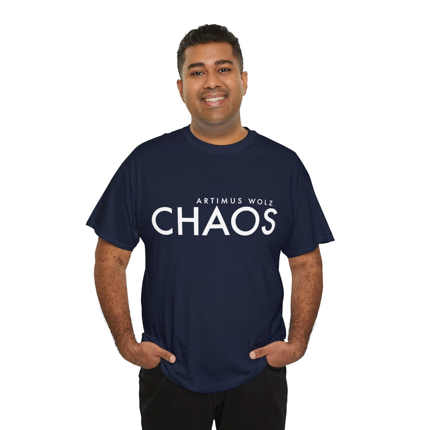 Chaos White Logo Crew Neck Tee