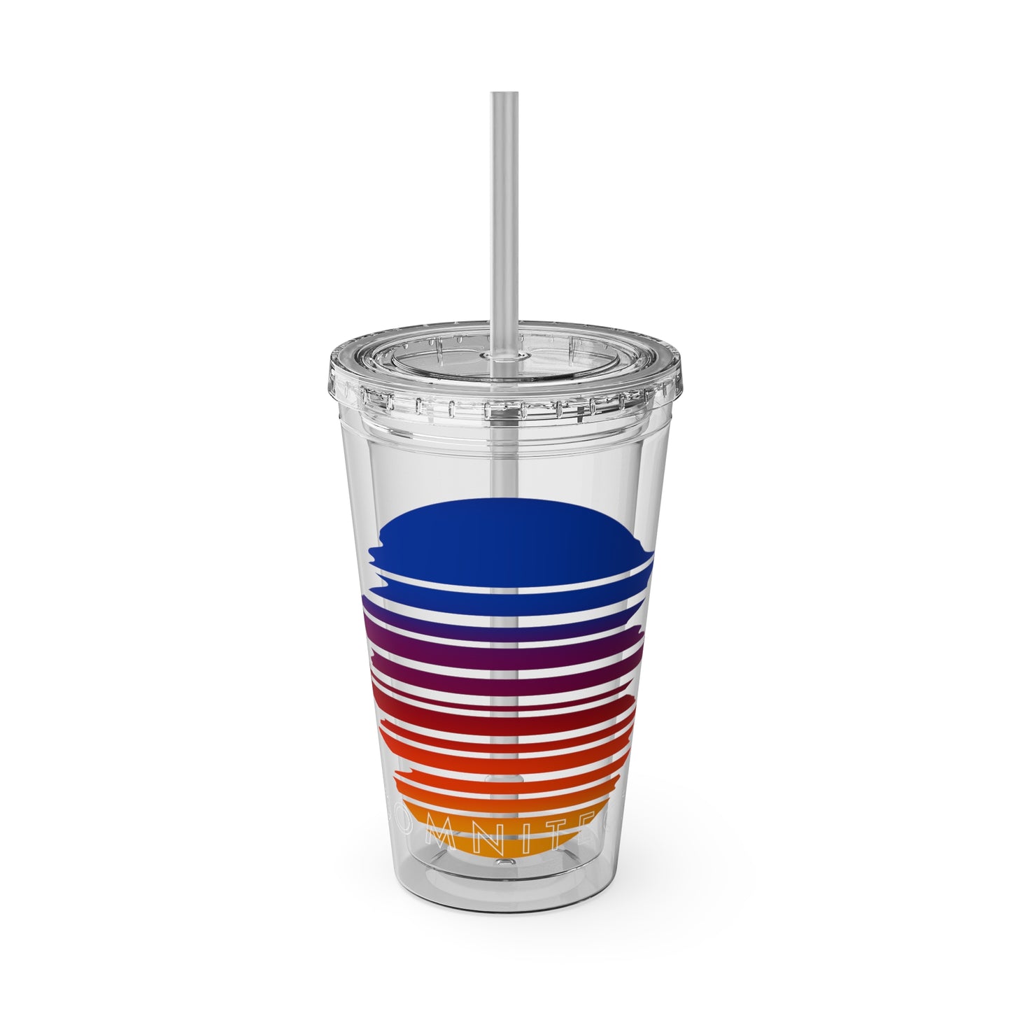 SOMNITECT Vaporwave Sunsplash Tumbler with Straw, 16oz