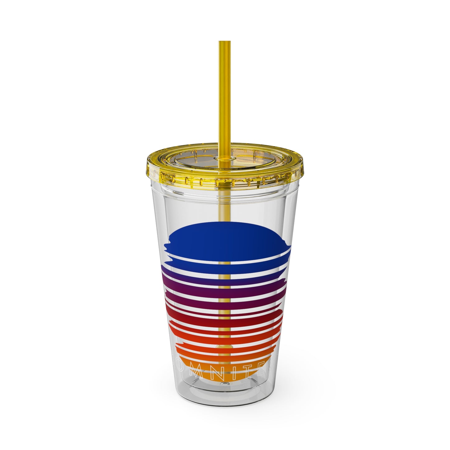 SOMNITECT Vaporwave Sunsplash Tumbler with Straw, 16oz