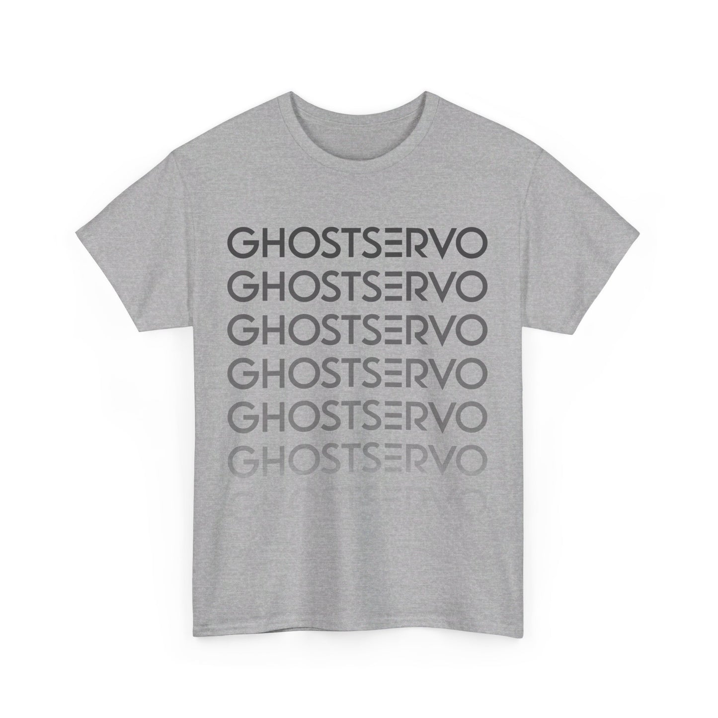 Ghost Servo Gray Ombre Fade Crew Neck Tee