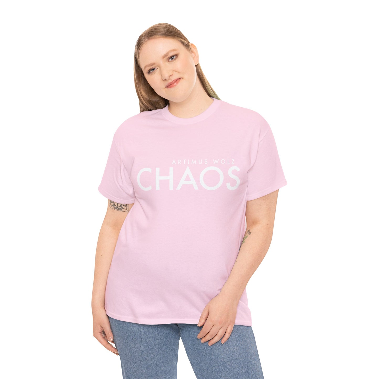 Chaos White Logo Crew Neck Tee