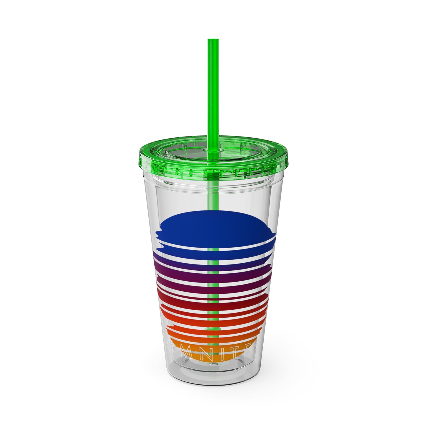 SOMNITECT Vaporwave Sunsplash Tumbler with Straw, 16oz