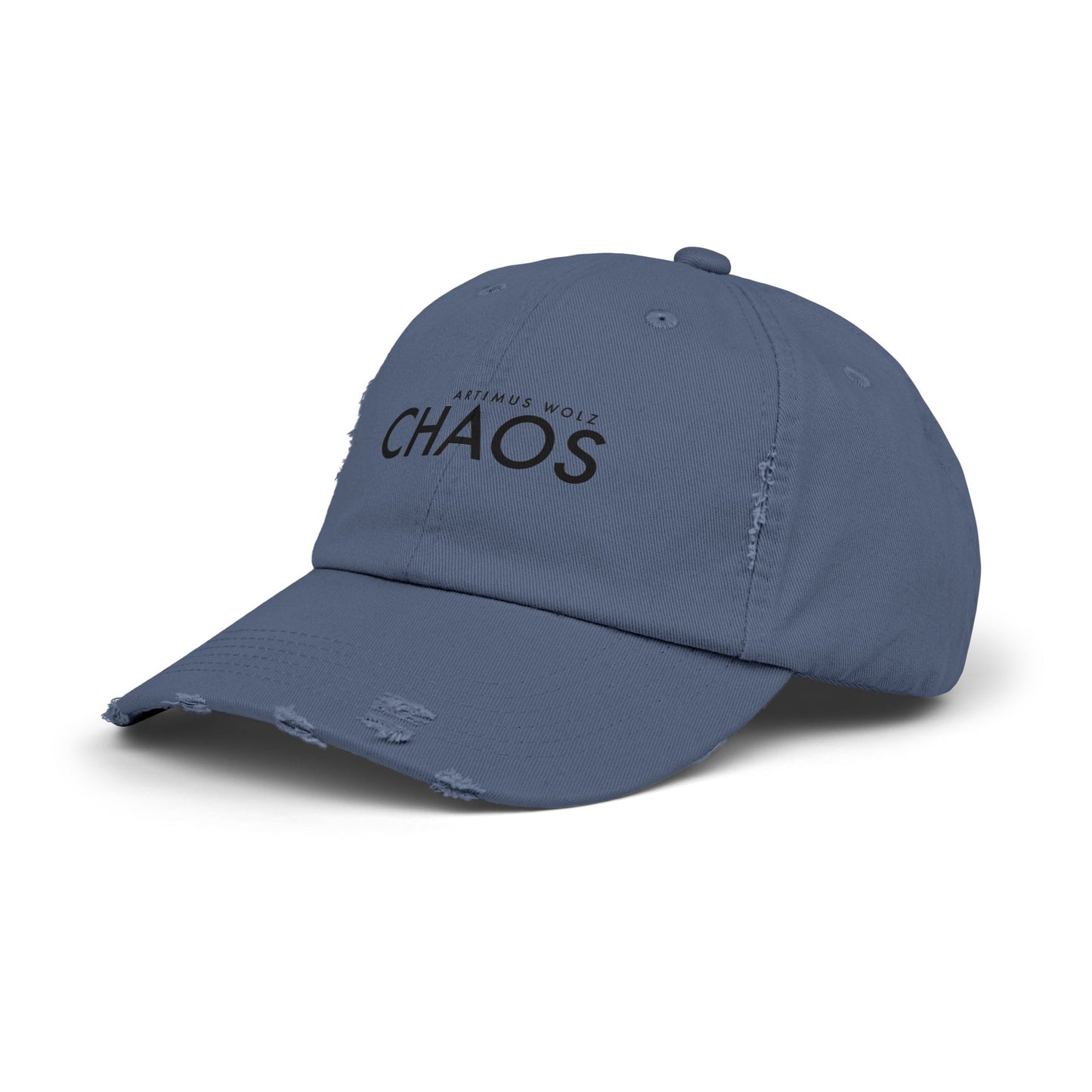 Artimus Wolz Chaos Unisex Distressed Cap (Black Font)