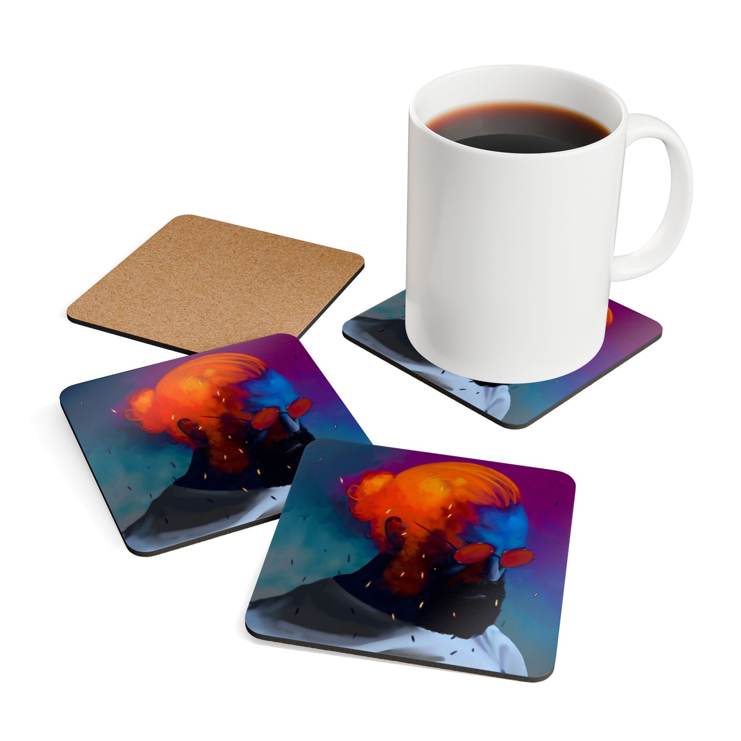 Artimus Wolz Chaos God Corkwood Coaster Set