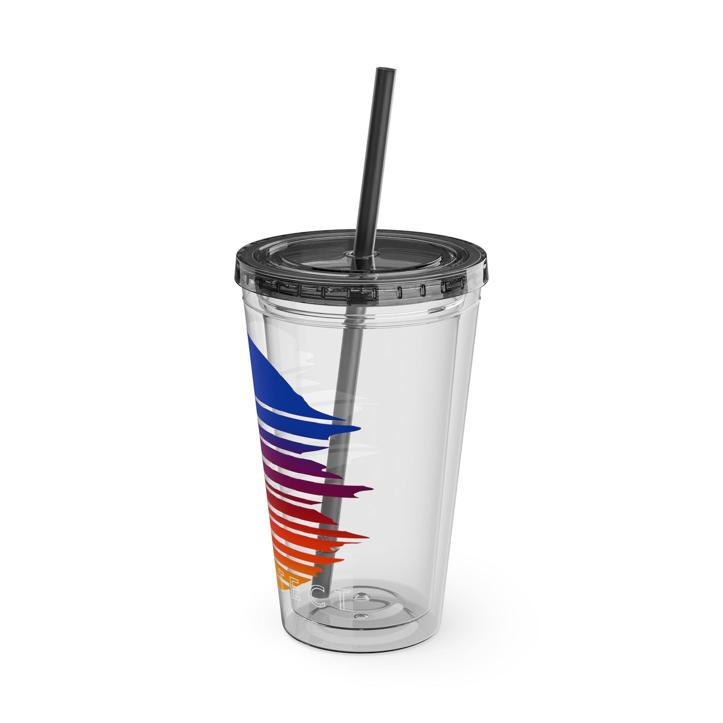 SOMNITECT Vaporwave Sunsplash Tumbler with Straw, 16oz