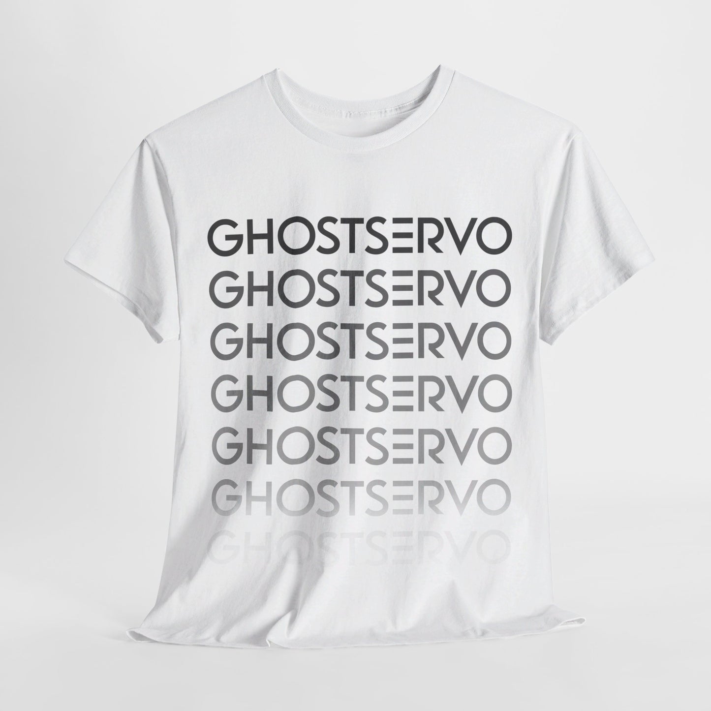 Ghost Servo Gray Ombre Fade Crew Neck Tee