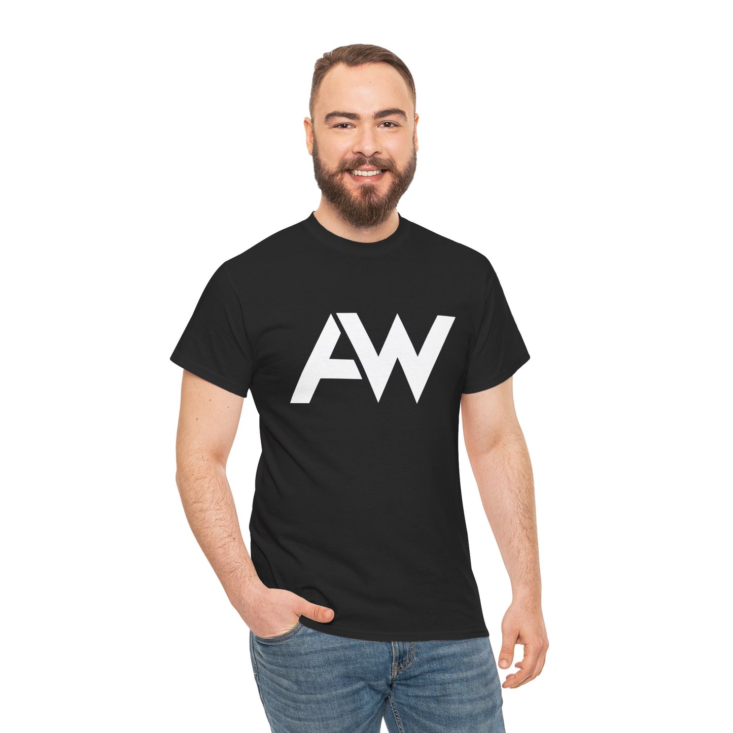 AW White Logo Crew Neck Tee