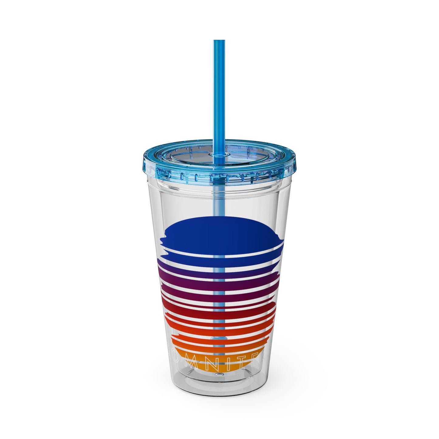 SOMNITECT Vaporwave Sunsplash Tumbler with Straw, 16oz