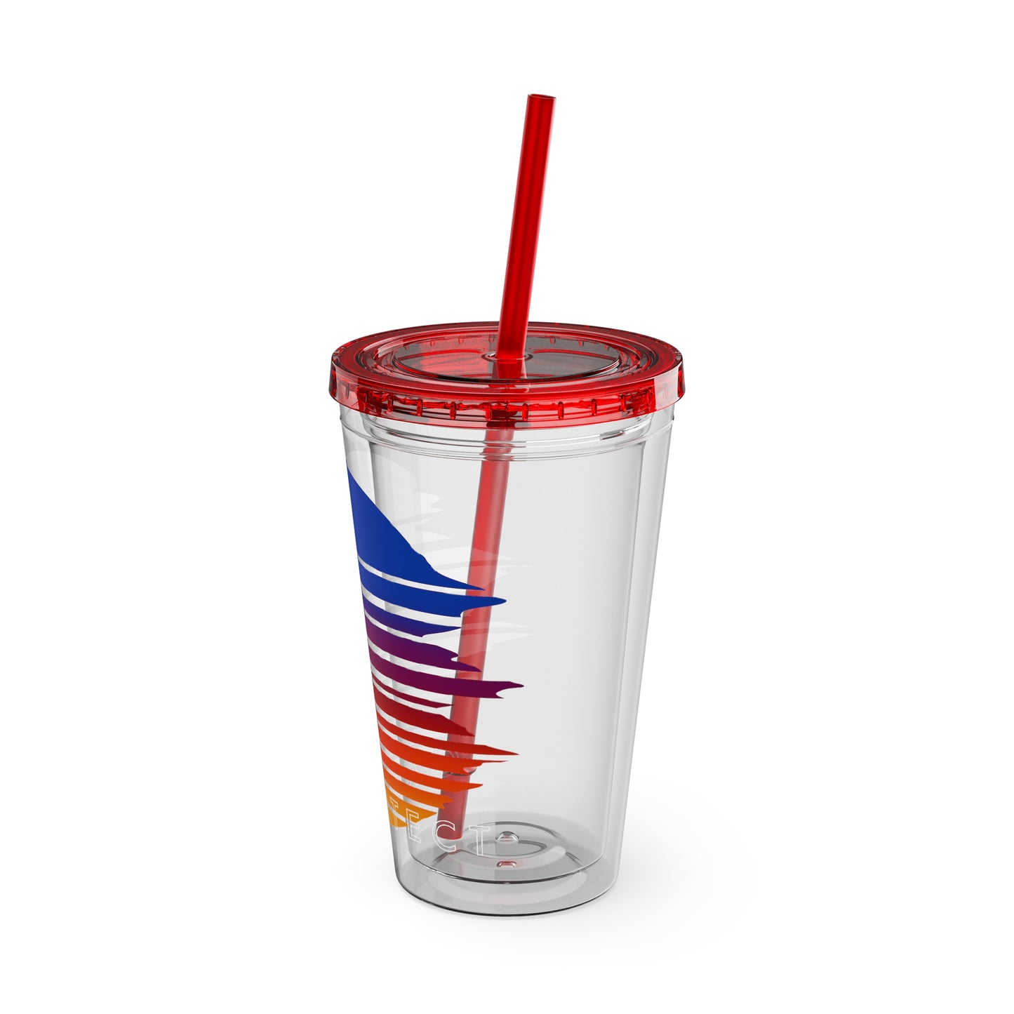 SOMNITECT Vaporwave Sunsplash Tumbler with Straw, 16oz