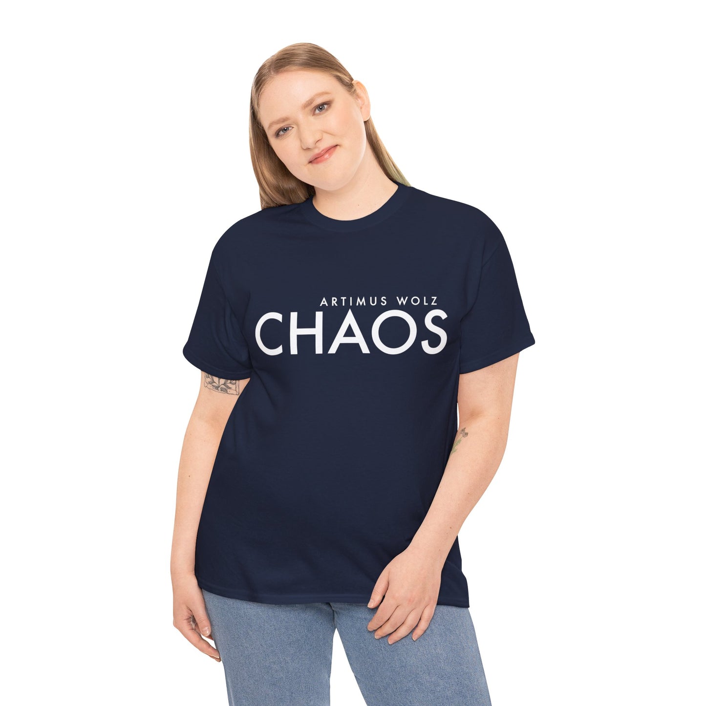 Chaos White Logo Crew Neck Tee