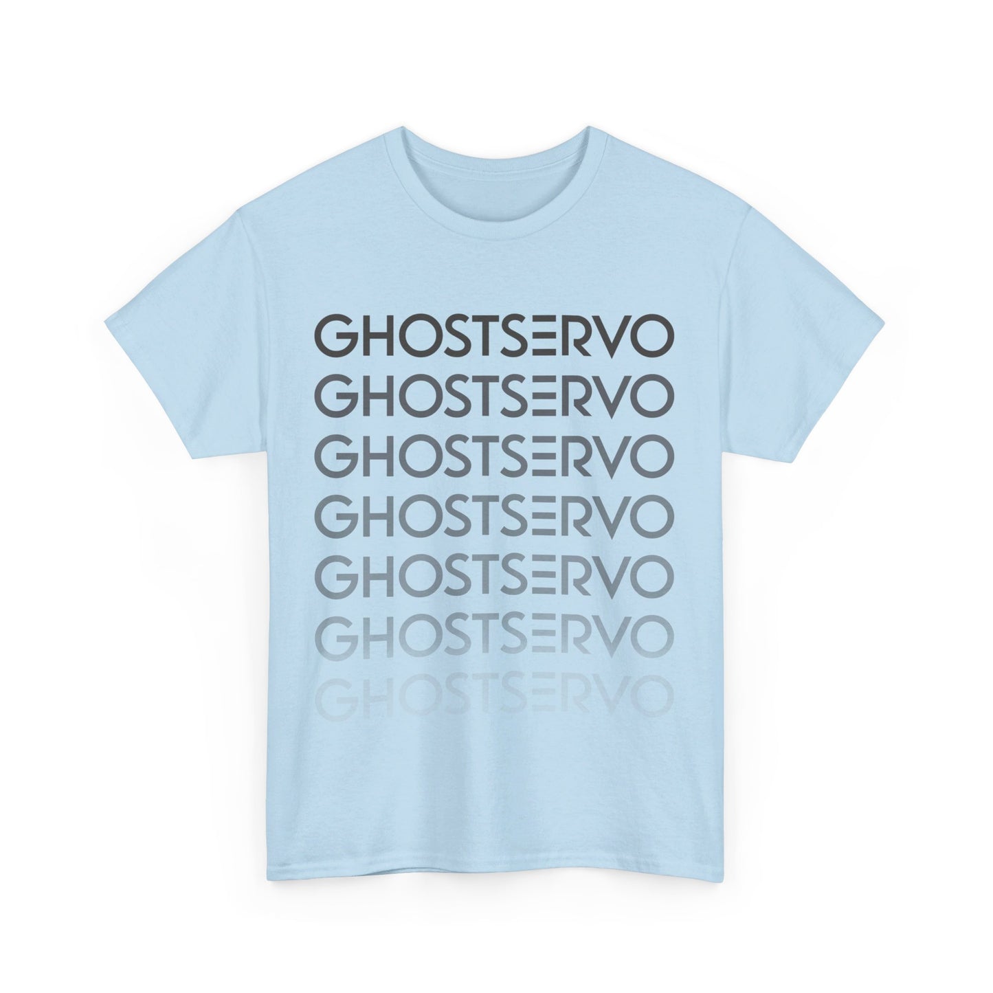 Ghost Servo Gray Ombre Fade Crew Neck Tee