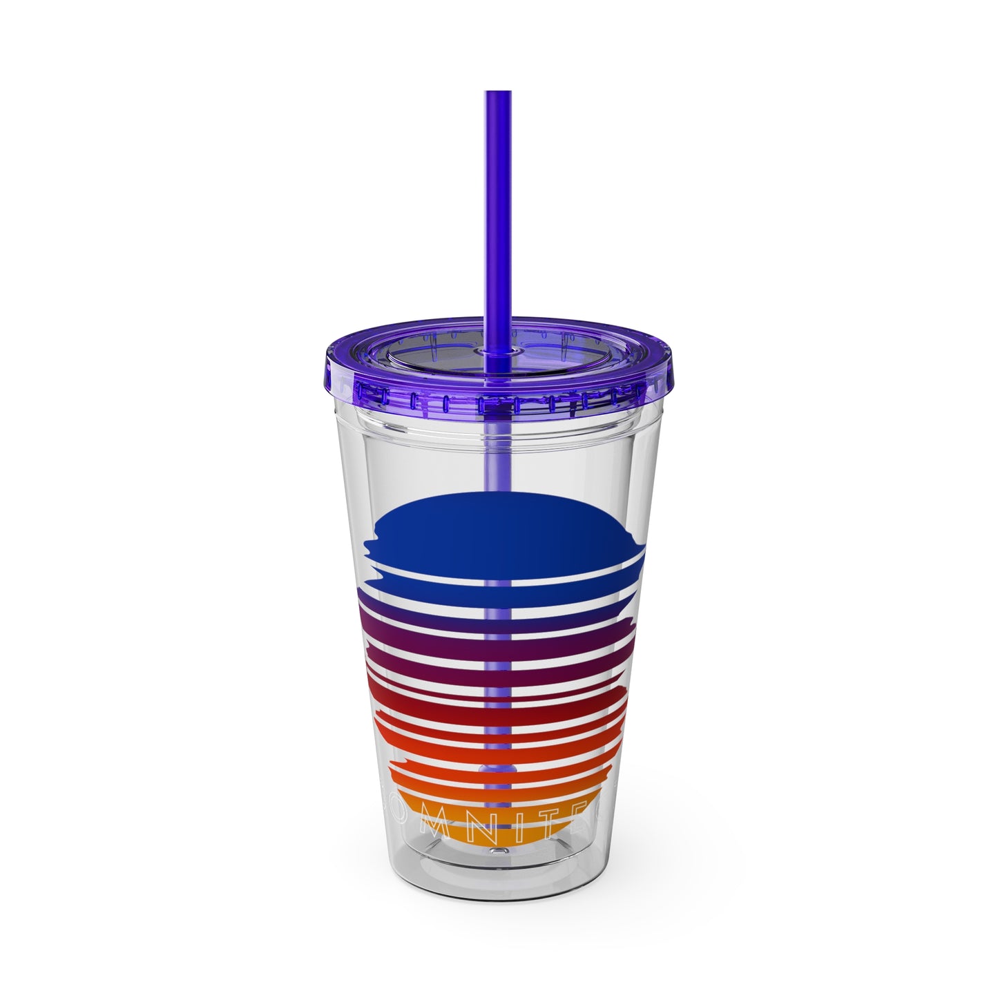 SOMNITECT Vaporwave Sunsplash Tumbler with Straw, 16oz