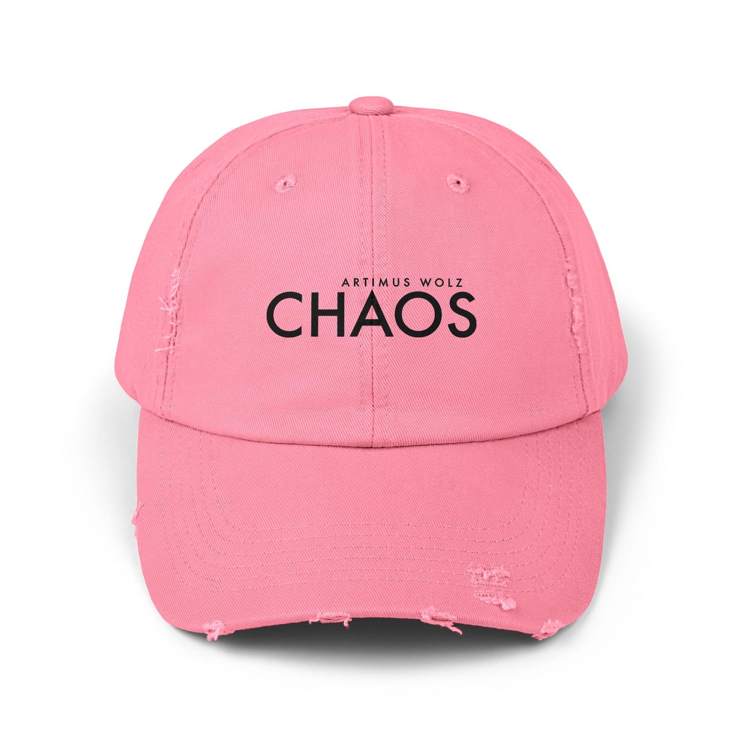 Artimus Wolz Chaos Unisex Distressed Cap (Black Font)