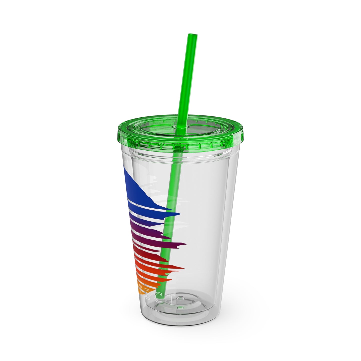 SOMNITECT Vaporwave Sunsplash Tumbler with Straw, 16oz