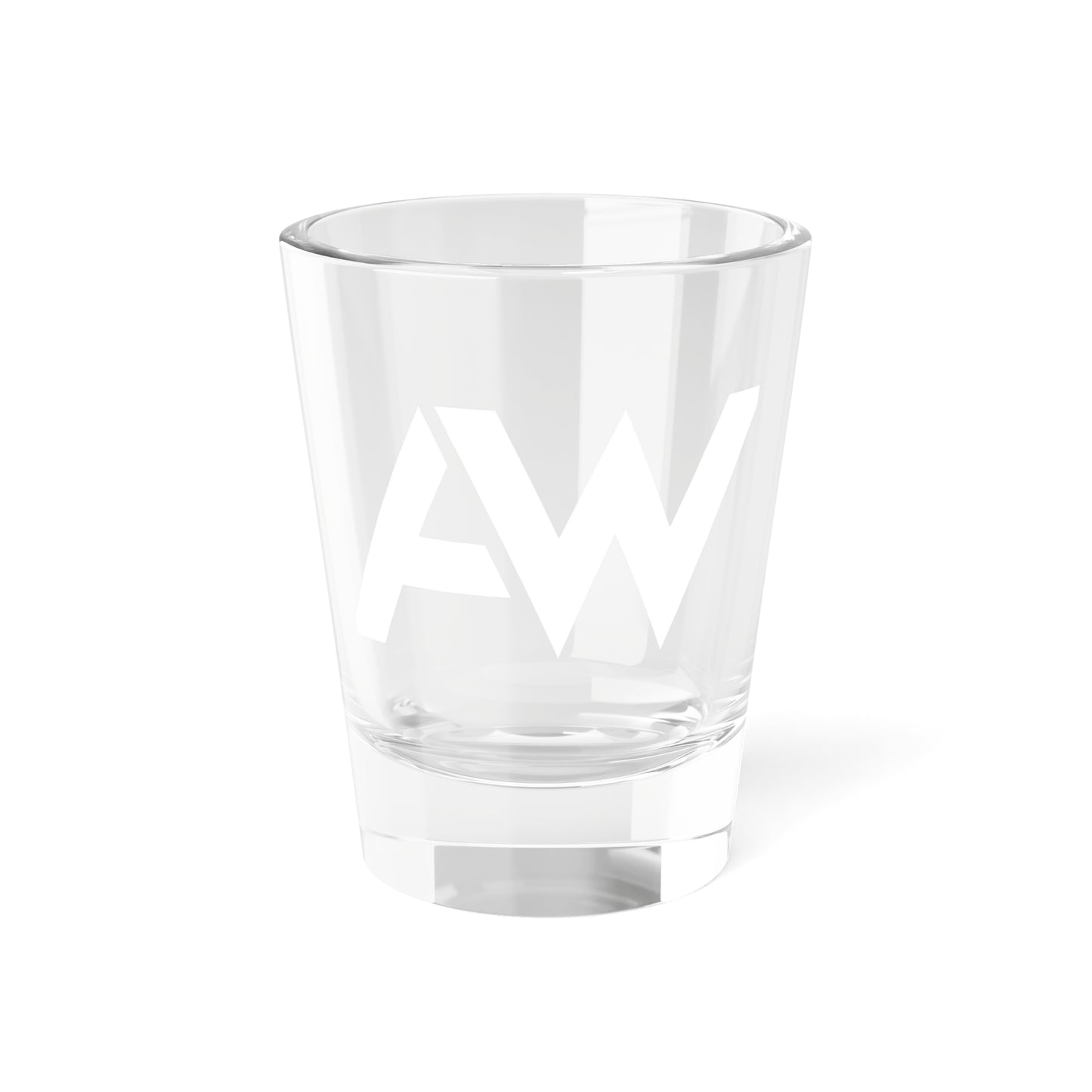 AW White Logo Shot Glass