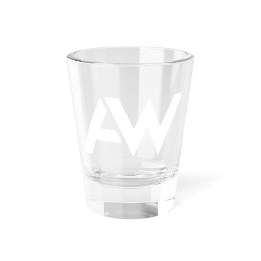 AW White Logo Shot Glass