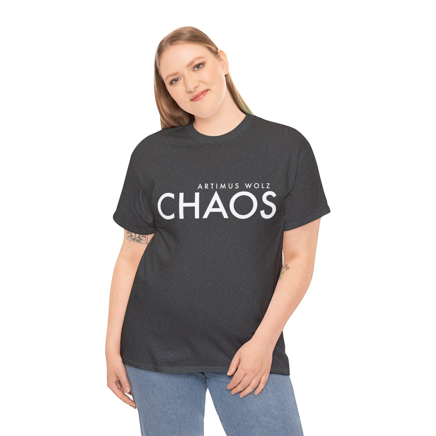 Chaos White Logo Crew Neck Tee