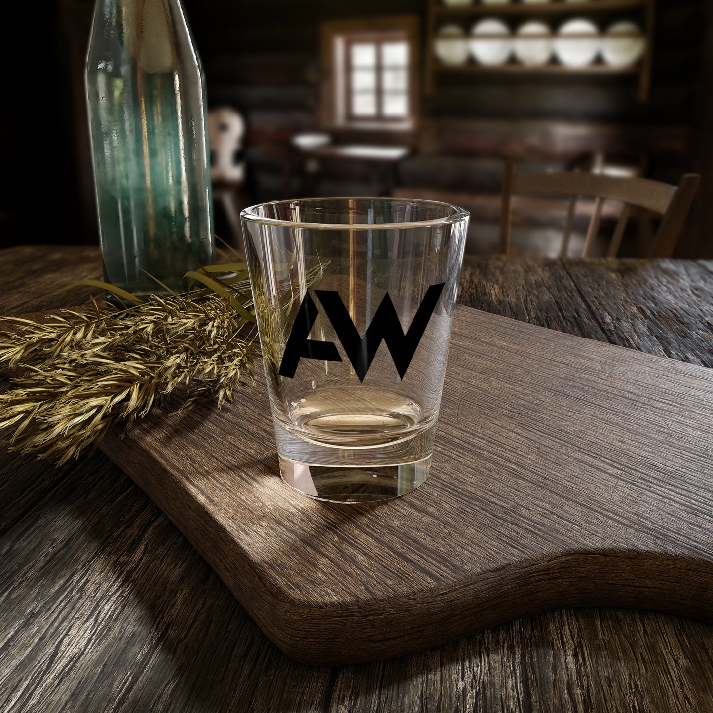 AW Black Logo Shot Glass