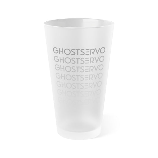 Ghost Servo Gray Ombre Fade Frosted Pint Glass, 16oz