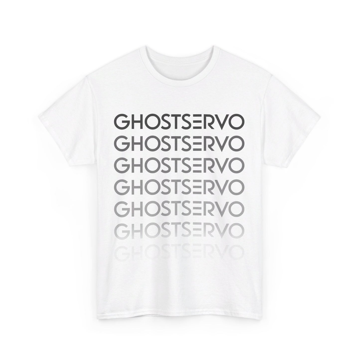 Ghost Servo Gray Ombre Fade Crew Neck Tee